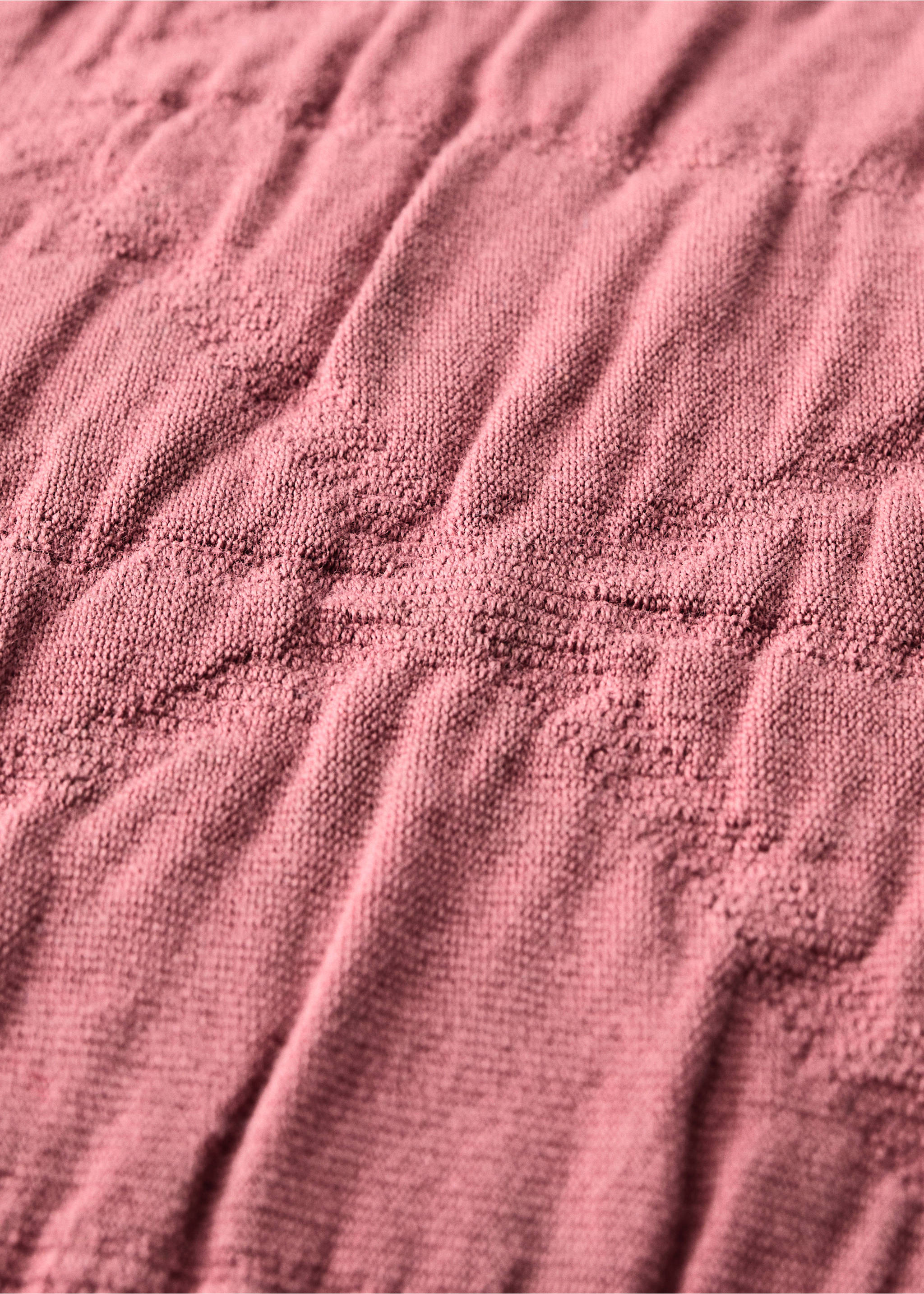 Children's cotton jacquard garment-dyed rhombus cushion cover 40x40 cm - Details of the article 3, Pink. Ref: 87044083-00.