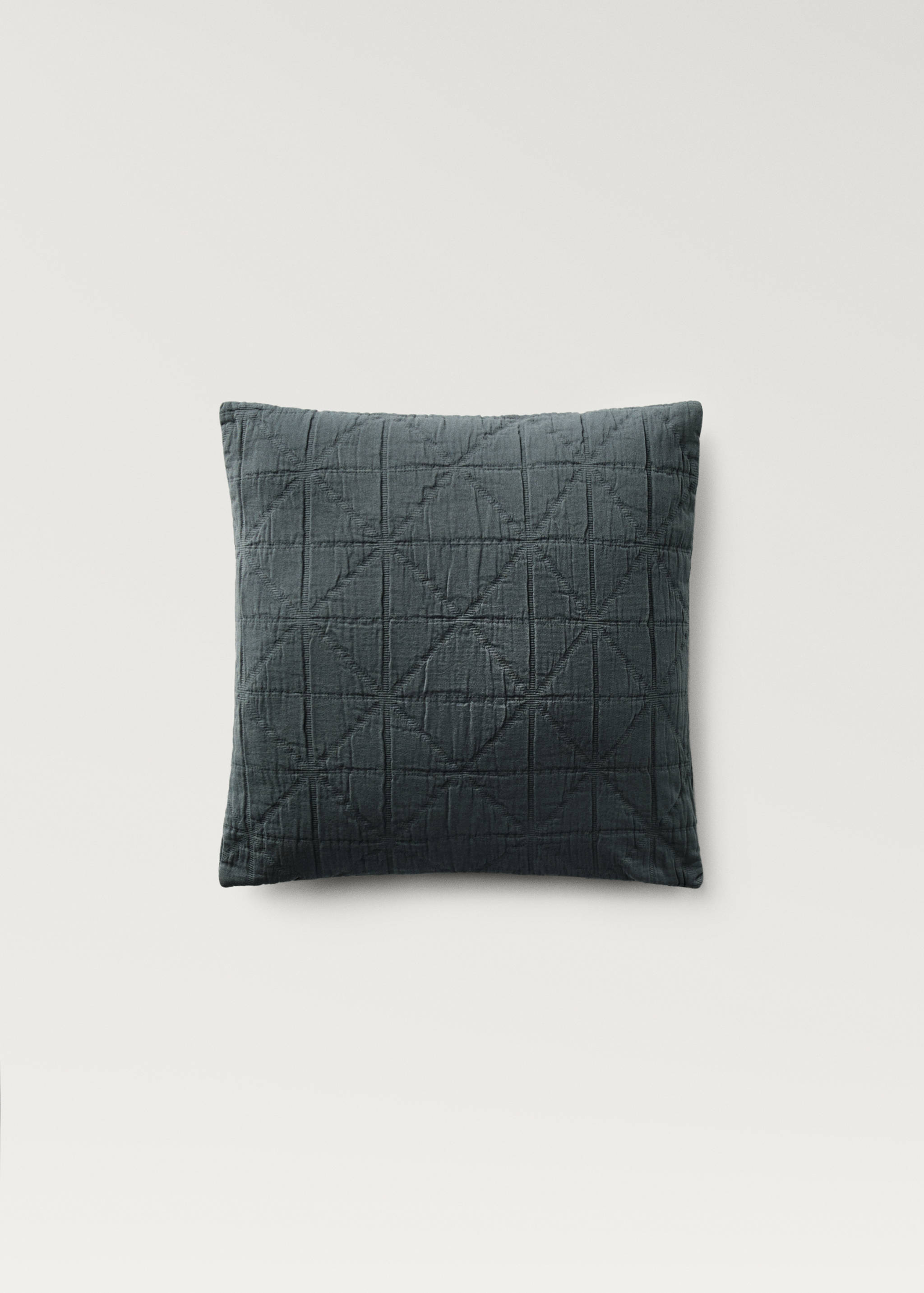 Children's cotton jacquard garment-dyed rhombus cushion cover 40x40 cm - Article without model