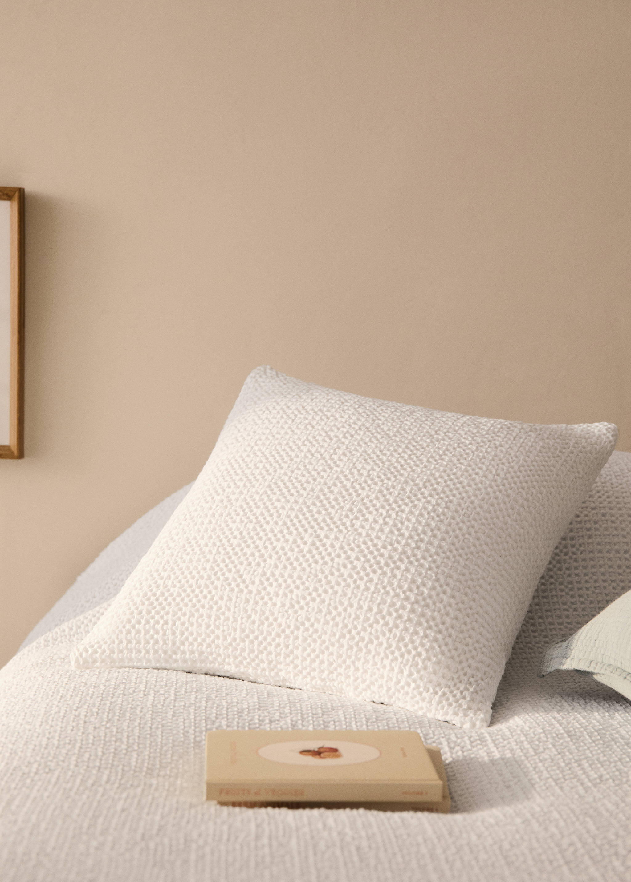 Children’s waffle-cotton garment-dyed cushion cover  40x40cm - General plane