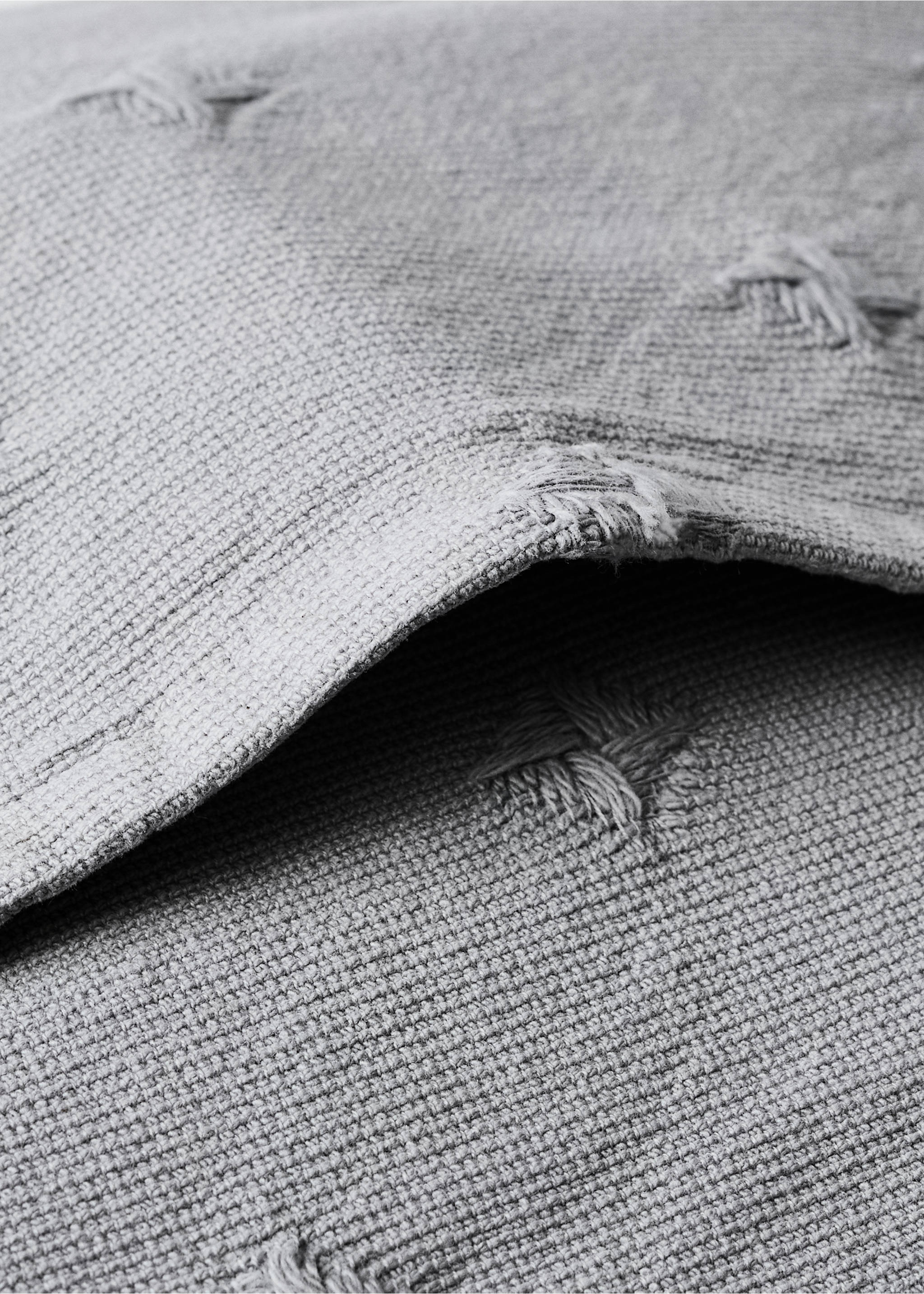 Povlak na polštářek z bavlněného žakáru 40 x 40 cm, na dětskou postýlku - Detail zboží 2, Světle/pastelově šedá. Ref: 87044085-00.