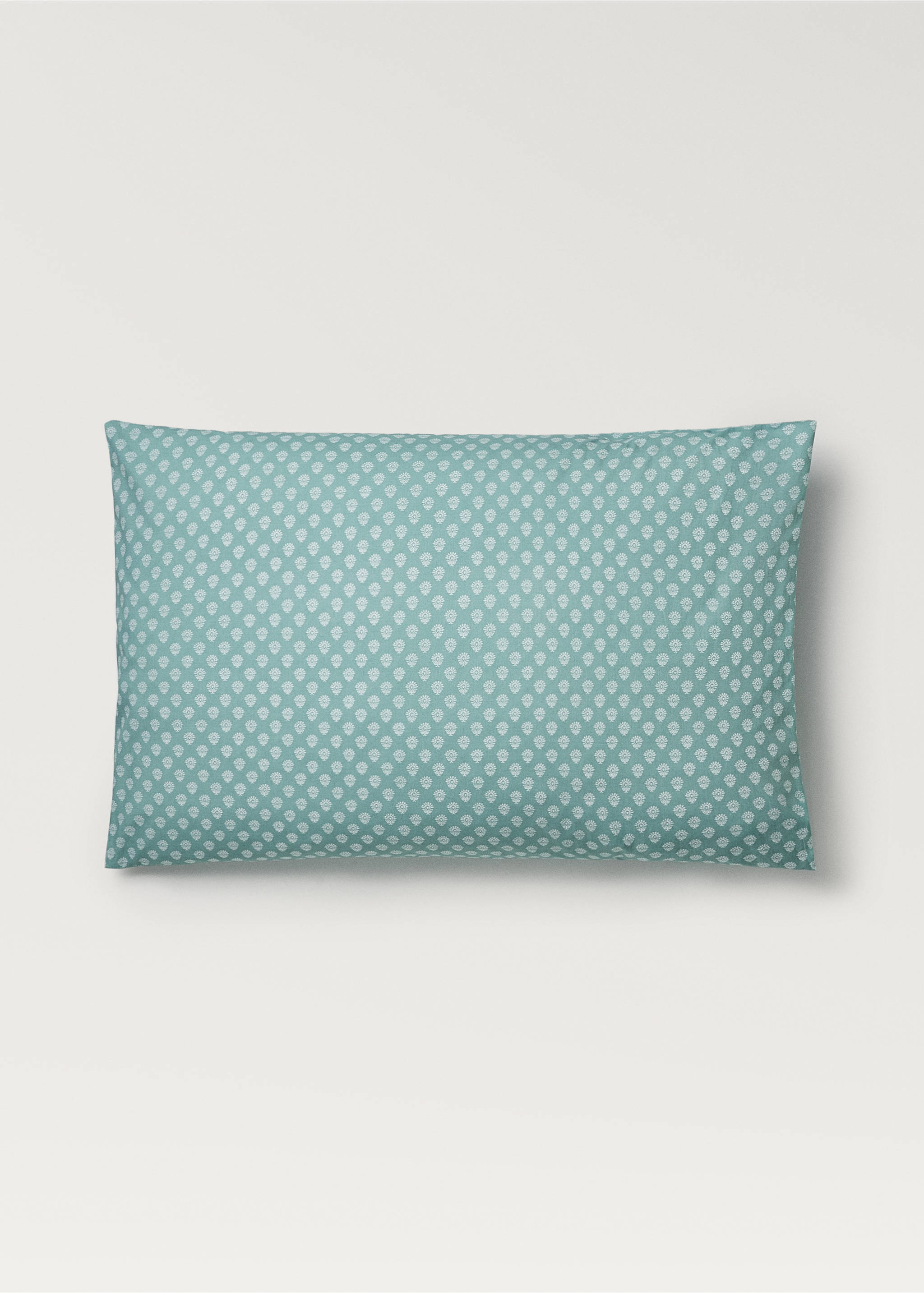 Taie d'oreiller enfant percale de coton fleur petite 50x75 cm - Article sans modèle, Vert forêt. Ref: 87044086-00.