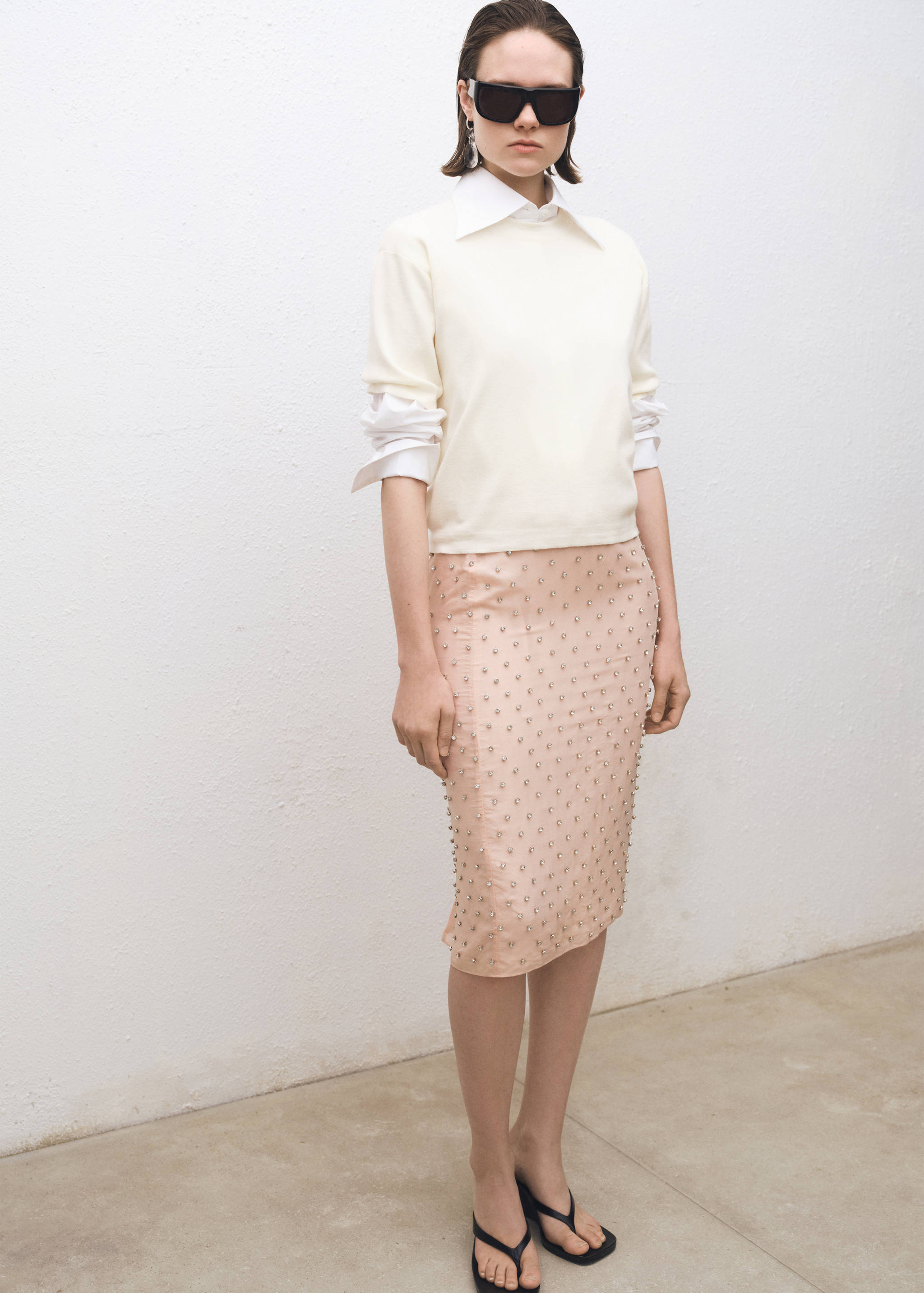 Kurzarm-Pullover aus Wollgemisch - Allgemeine Ansicht