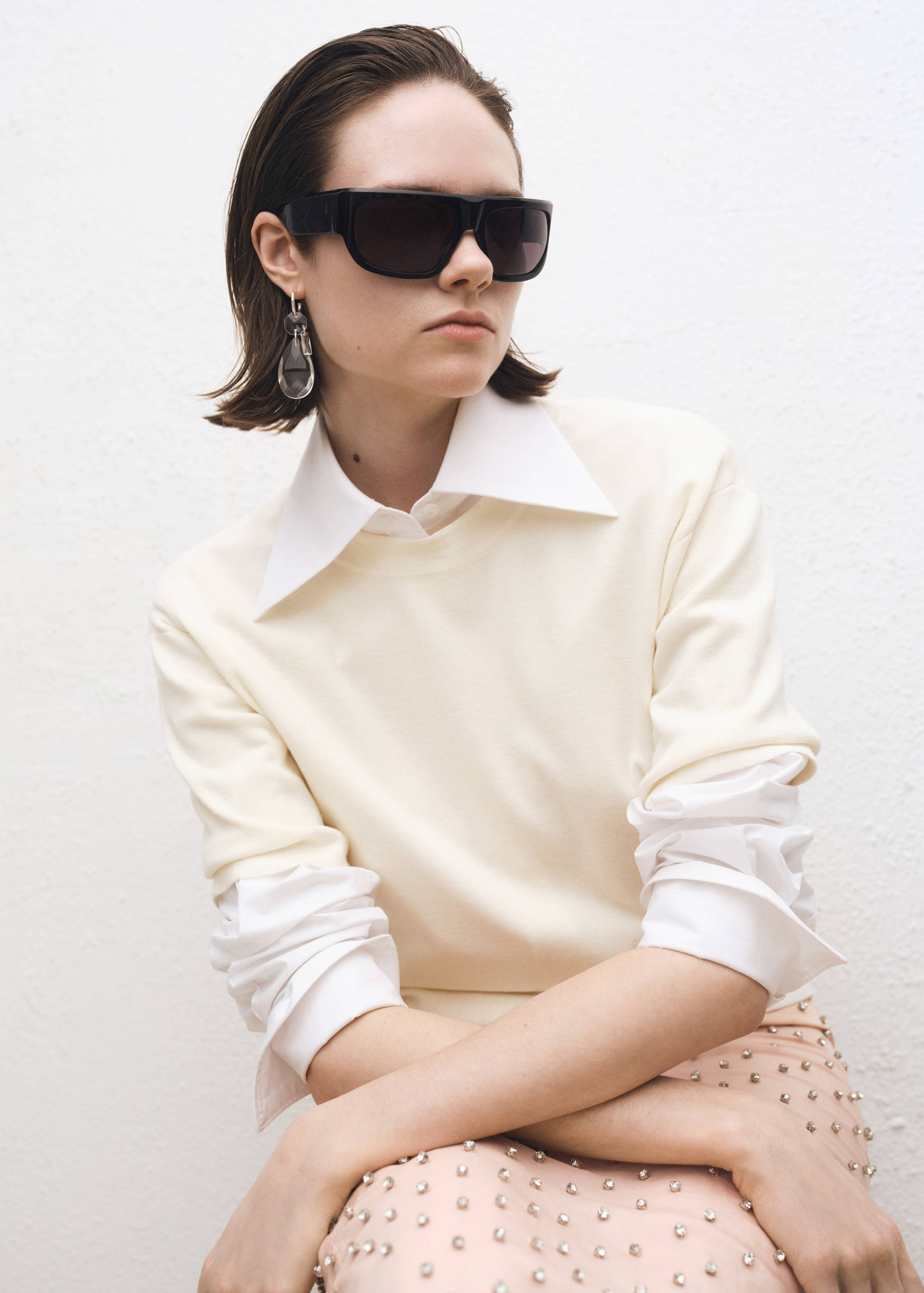 Kurzarm-Pullover aus Wollgemisch - Detail des Artikels 2