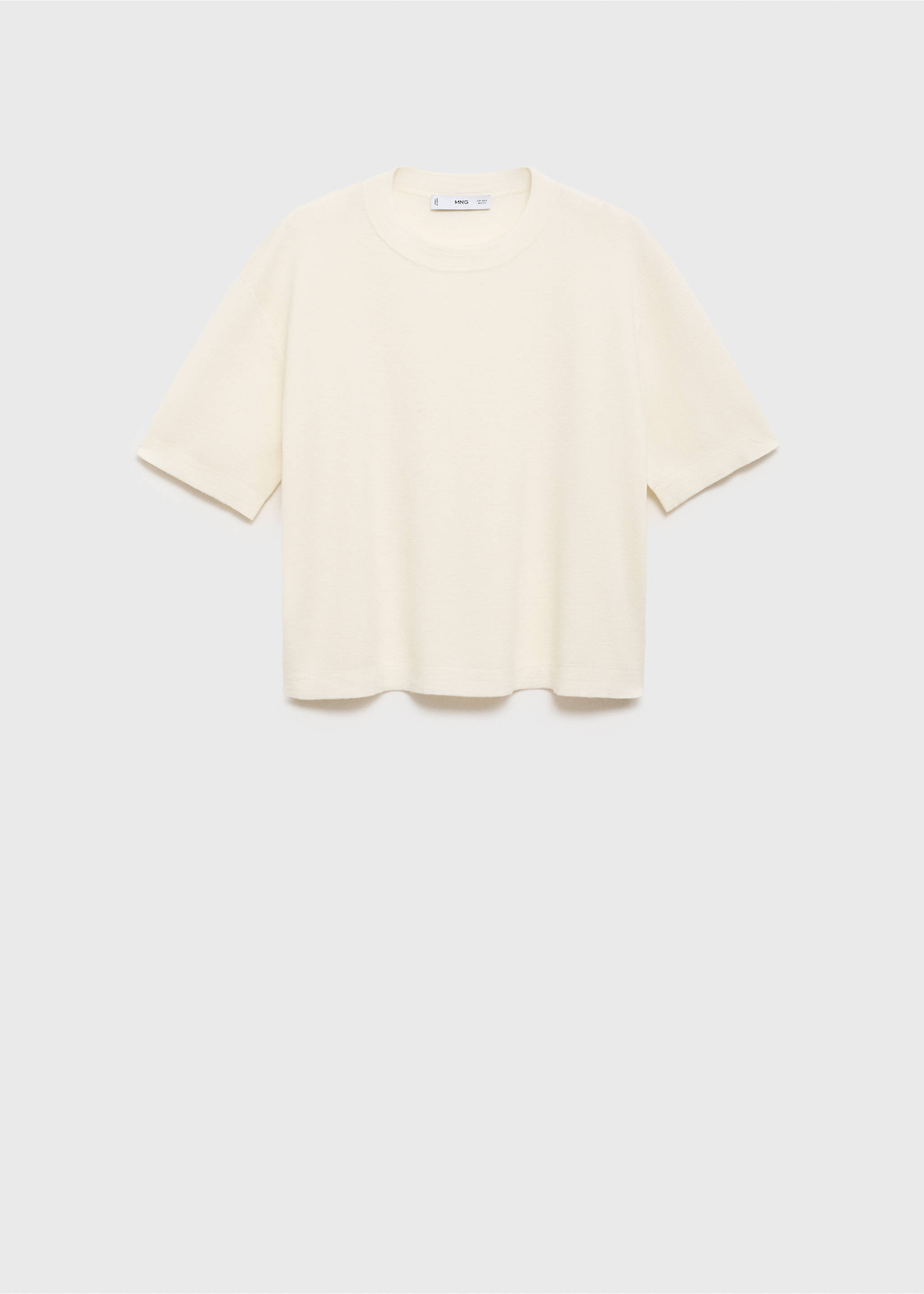 Kurzarm-Pullover aus Wollgemisch - Artikel ohne Model, Ecru. Ref: 87044089-00.