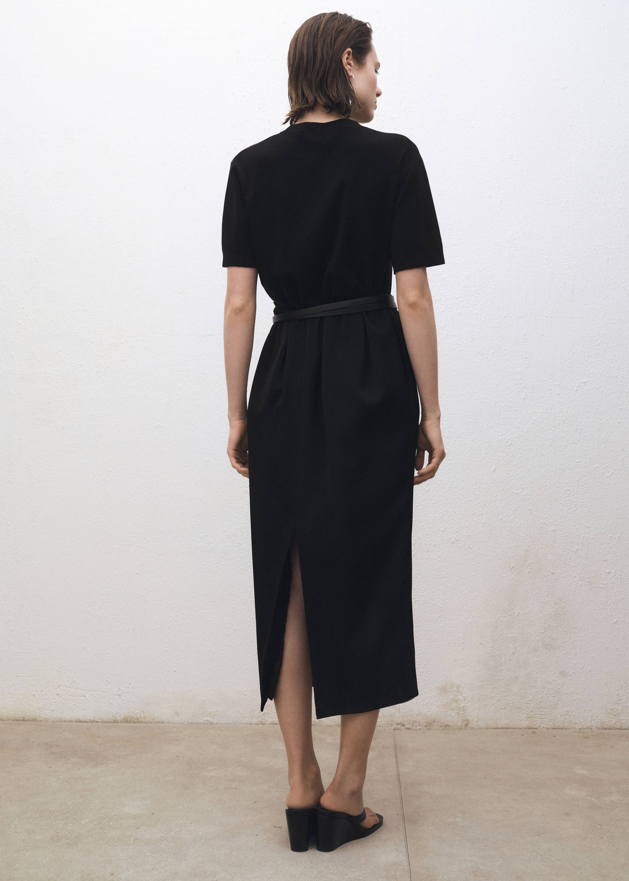 Pull laine mélangée manches courtes - Verso de l’article