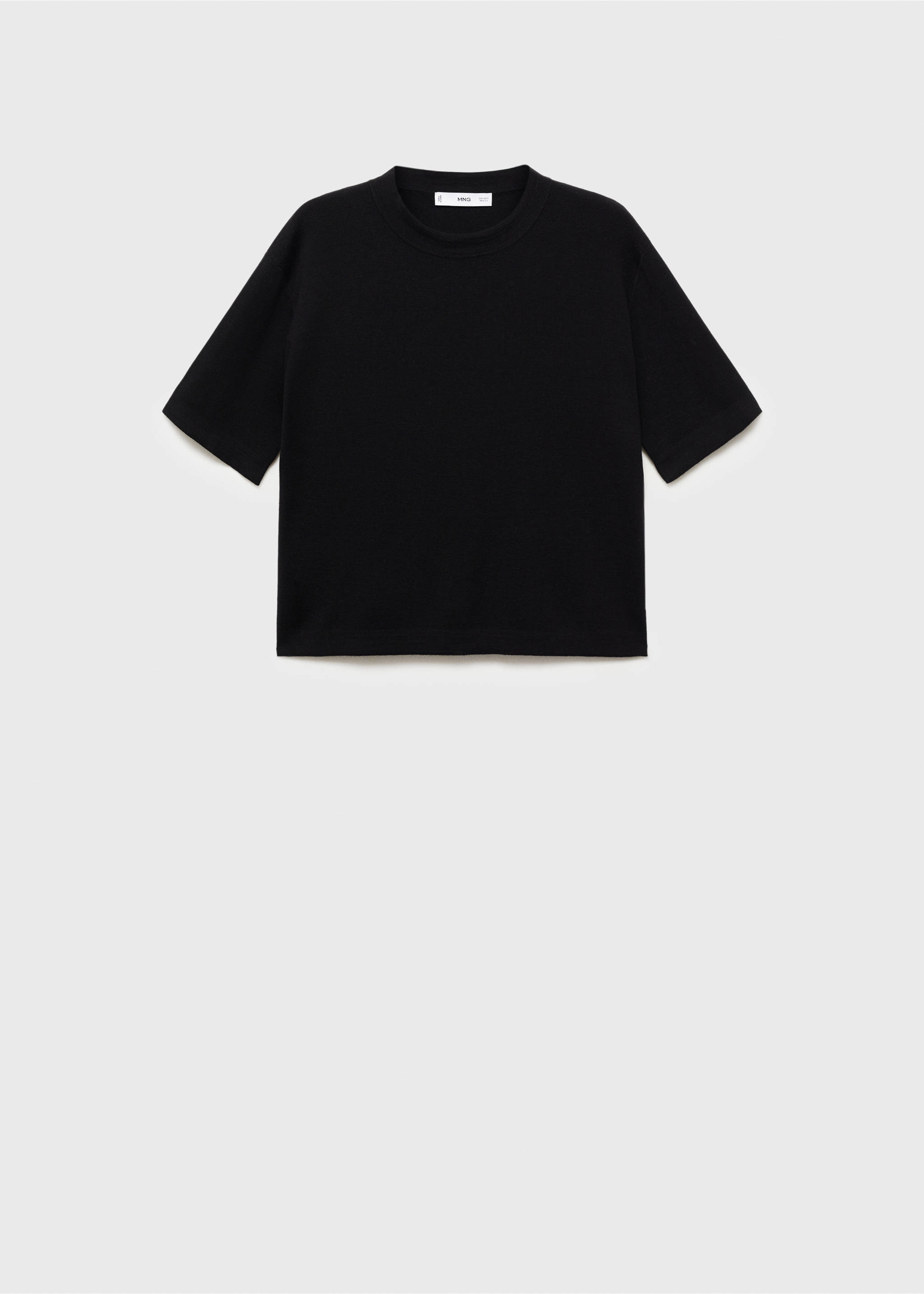 Kurzarm-Pullover aus Wollgemisch - Artikel ohne Model, Schwarz. Ref: 87044089-00.