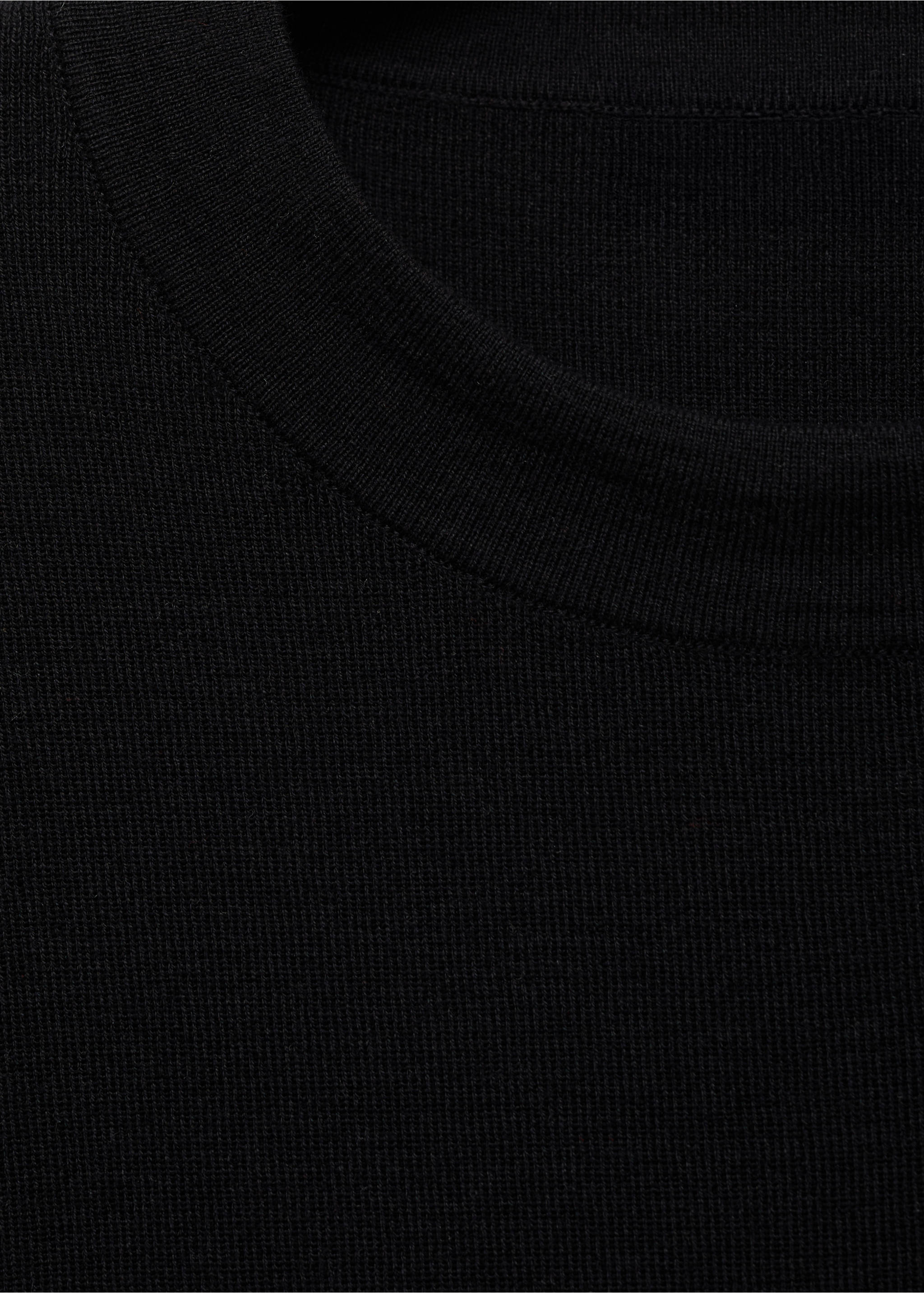 Kurzarm-Pullover aus Wollgemisch - Detail des Artikels 8, Schwarz. Ref: 87044089-00.