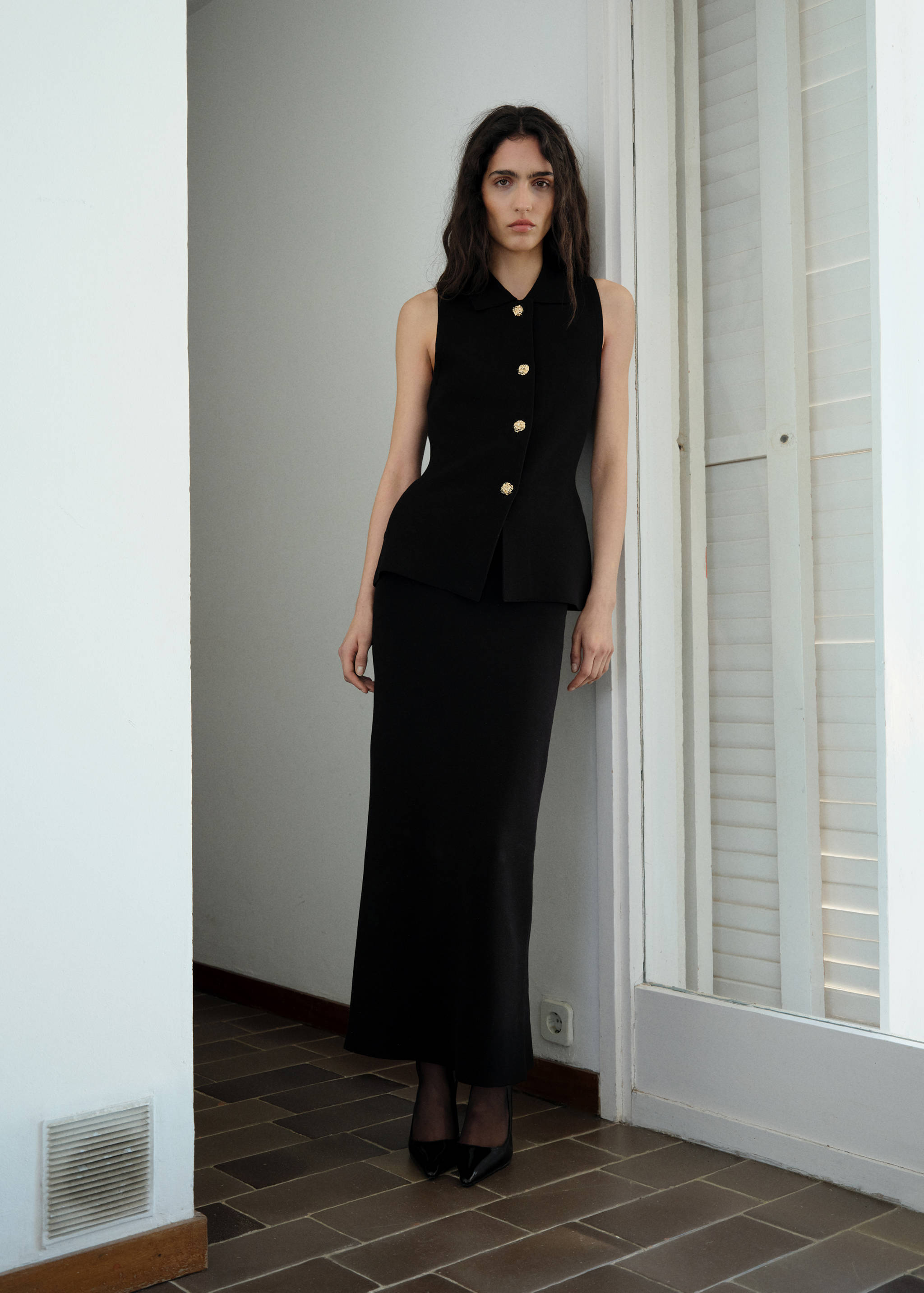 Fine knit midi skirt - General plane