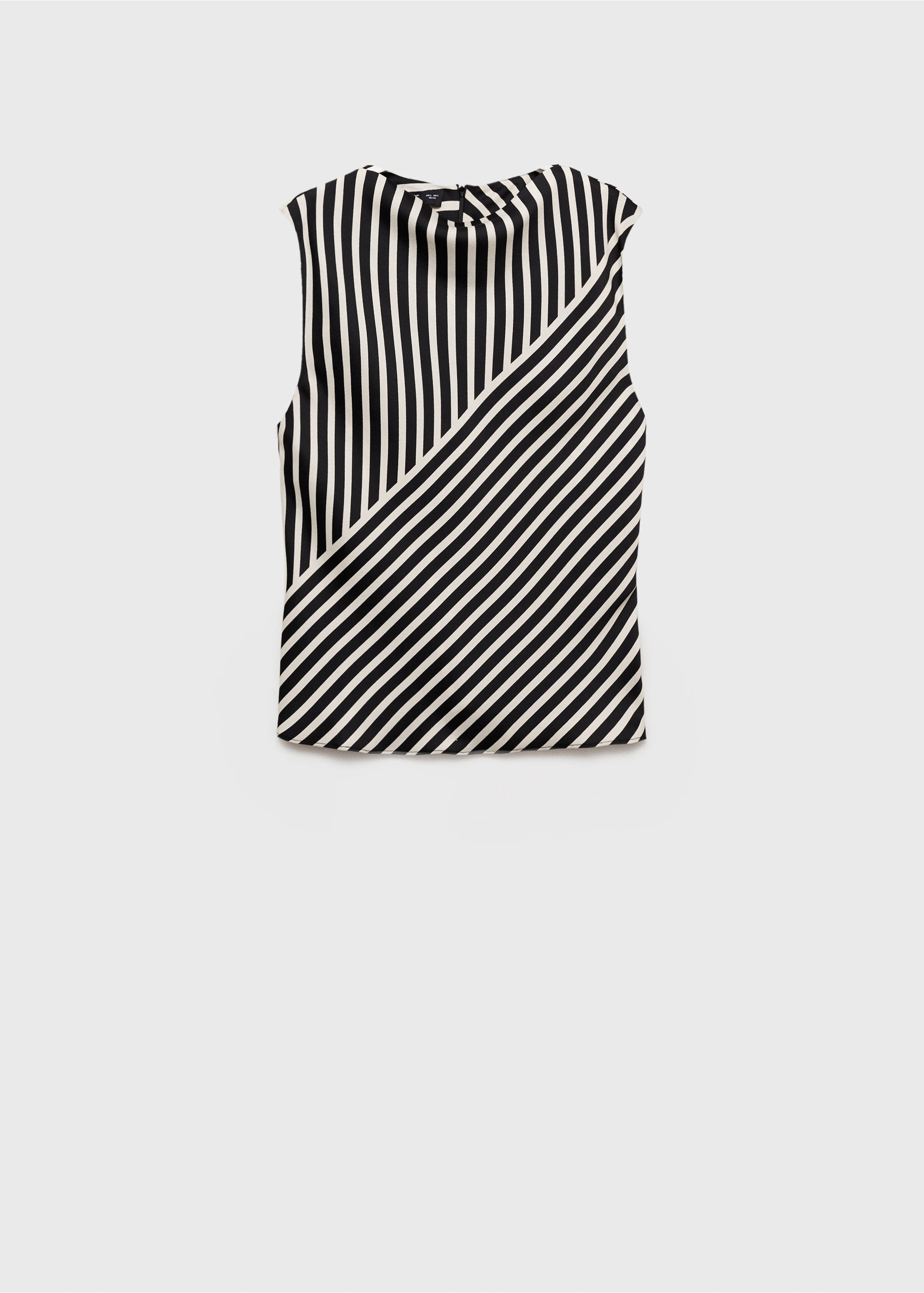 Gestreepte blouse met trechterhals - Artikel zonder model, Zwart. Ref: 87044091-00.