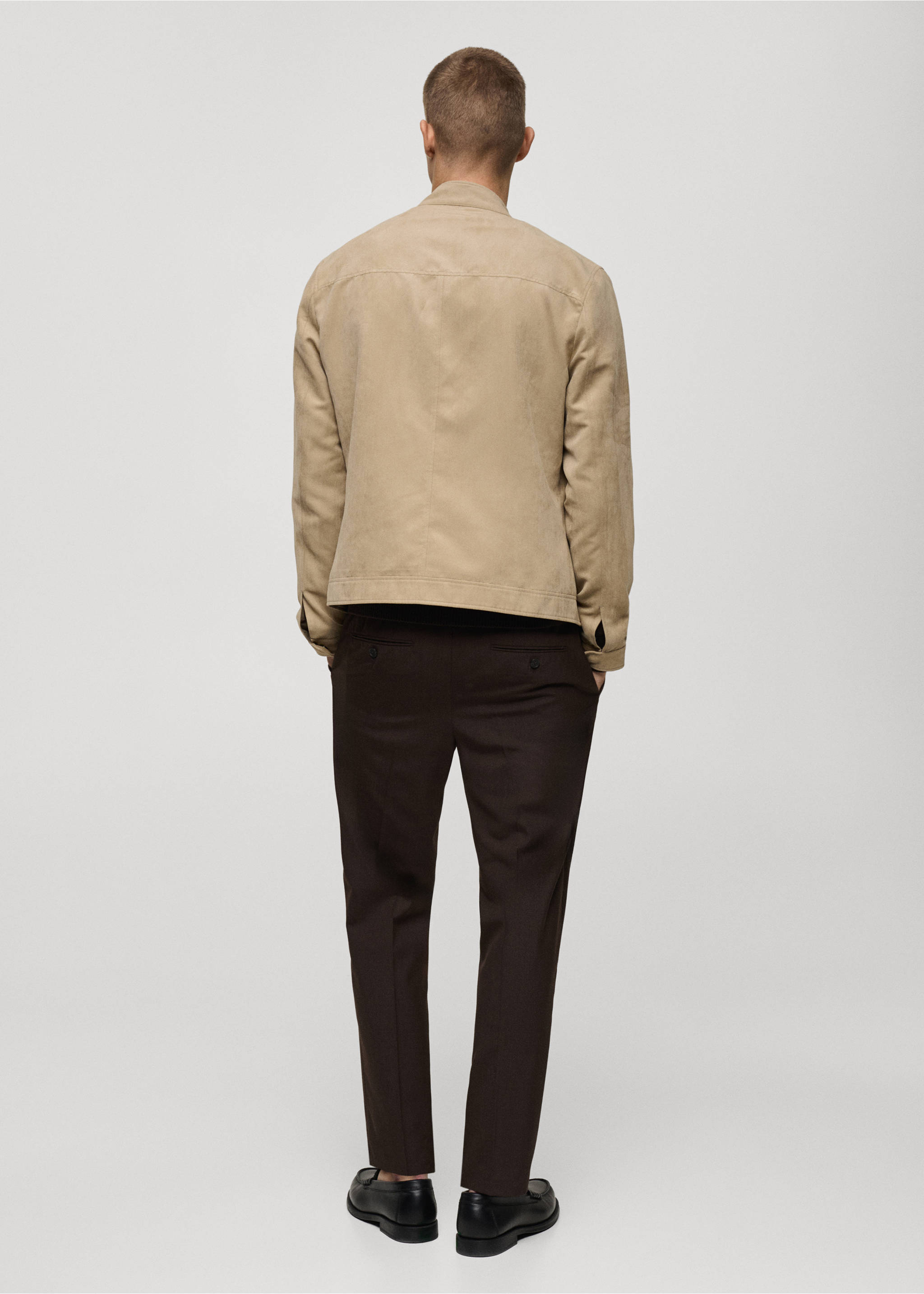 Cazadora biker efecto ante - Reverso del artículo, Beige. Ref: 87044387-00.