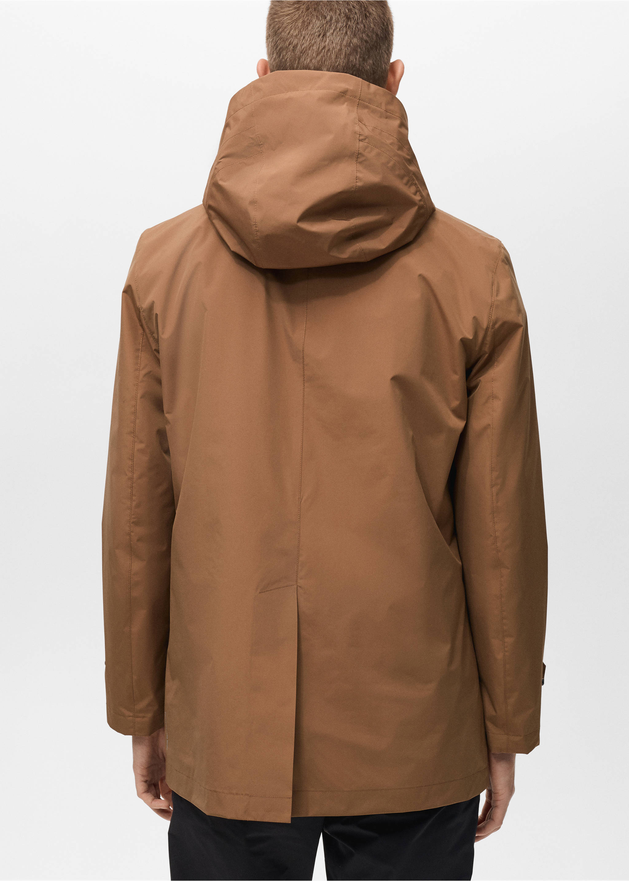 COOLMAX® technology waterproof barn jacket - Reverse of the article, Tobacco Brown. Ref: 87044389-00.