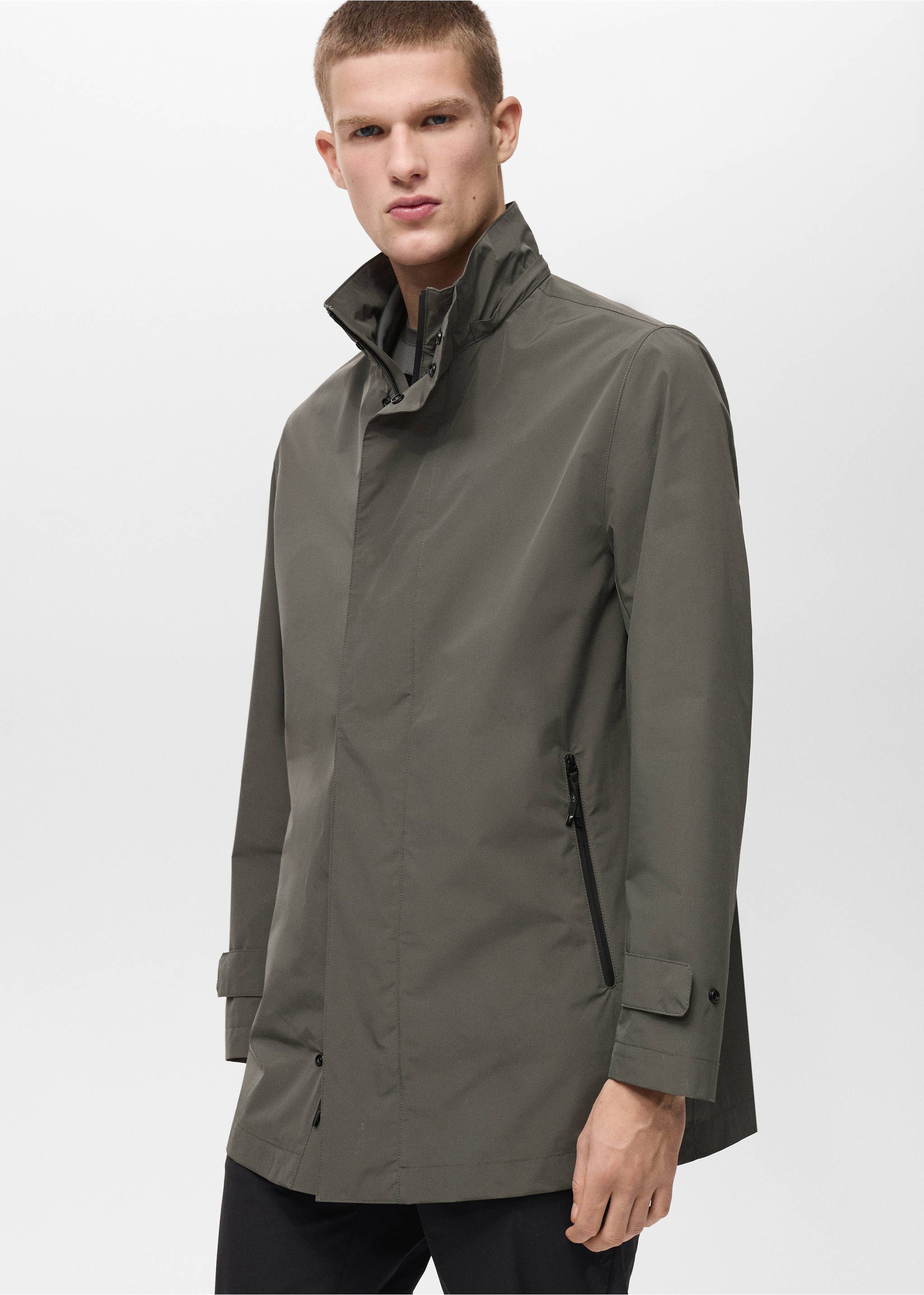 COOLMAX® technology waterproof barn jacket - Details of the article 3, Medium Green. Ref: 87044389-00.
