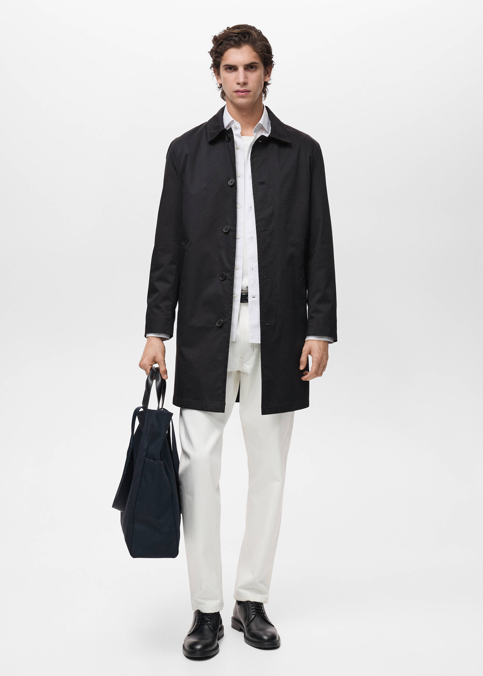 Water-repellent cotton trench coat - General plane