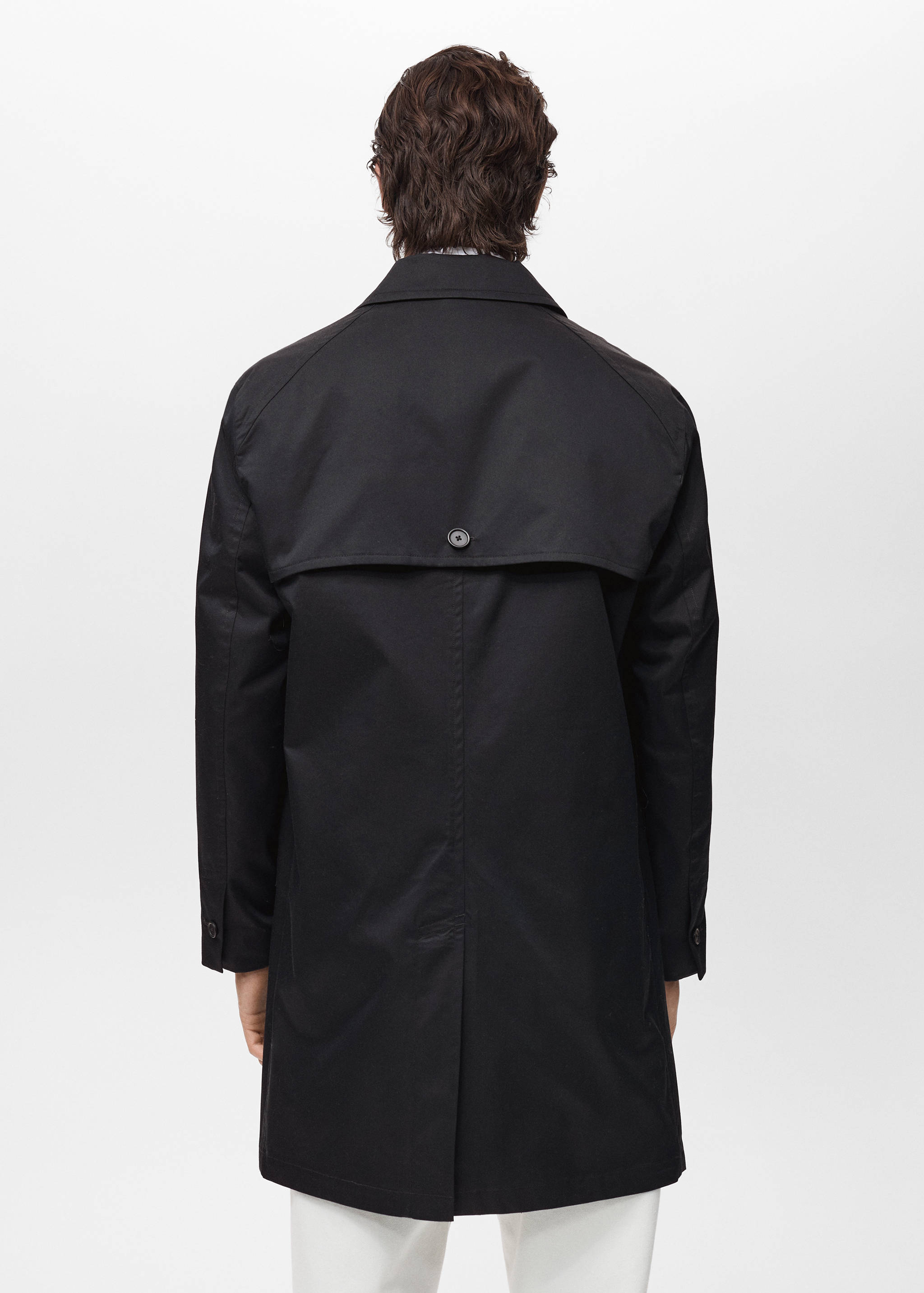 Water-repellent cotton trench coat - Reverse of the article