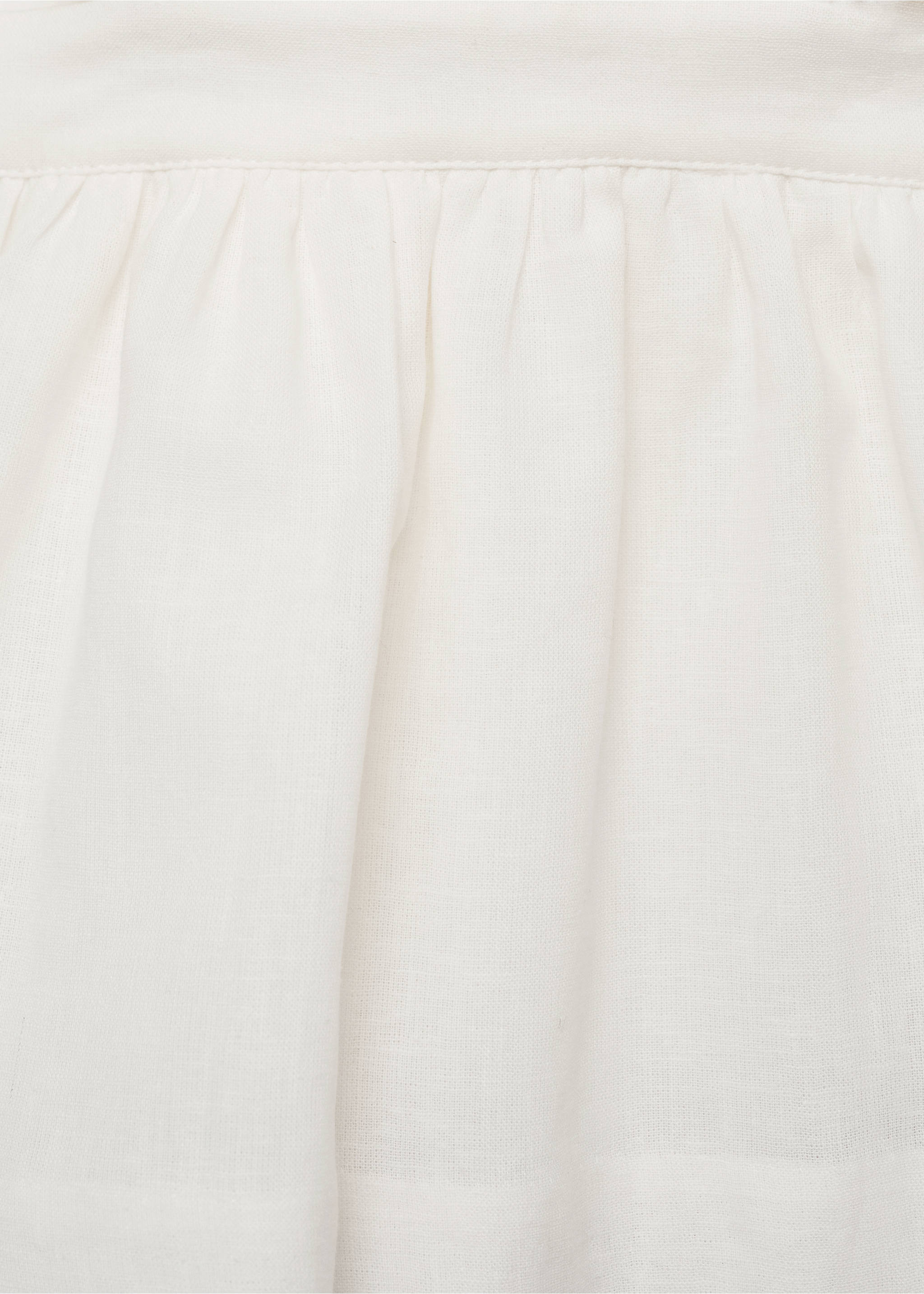 Linnen jurk met ruches - Detail van het artikel 8, Gebroken wit. Ref: 87044397-00.