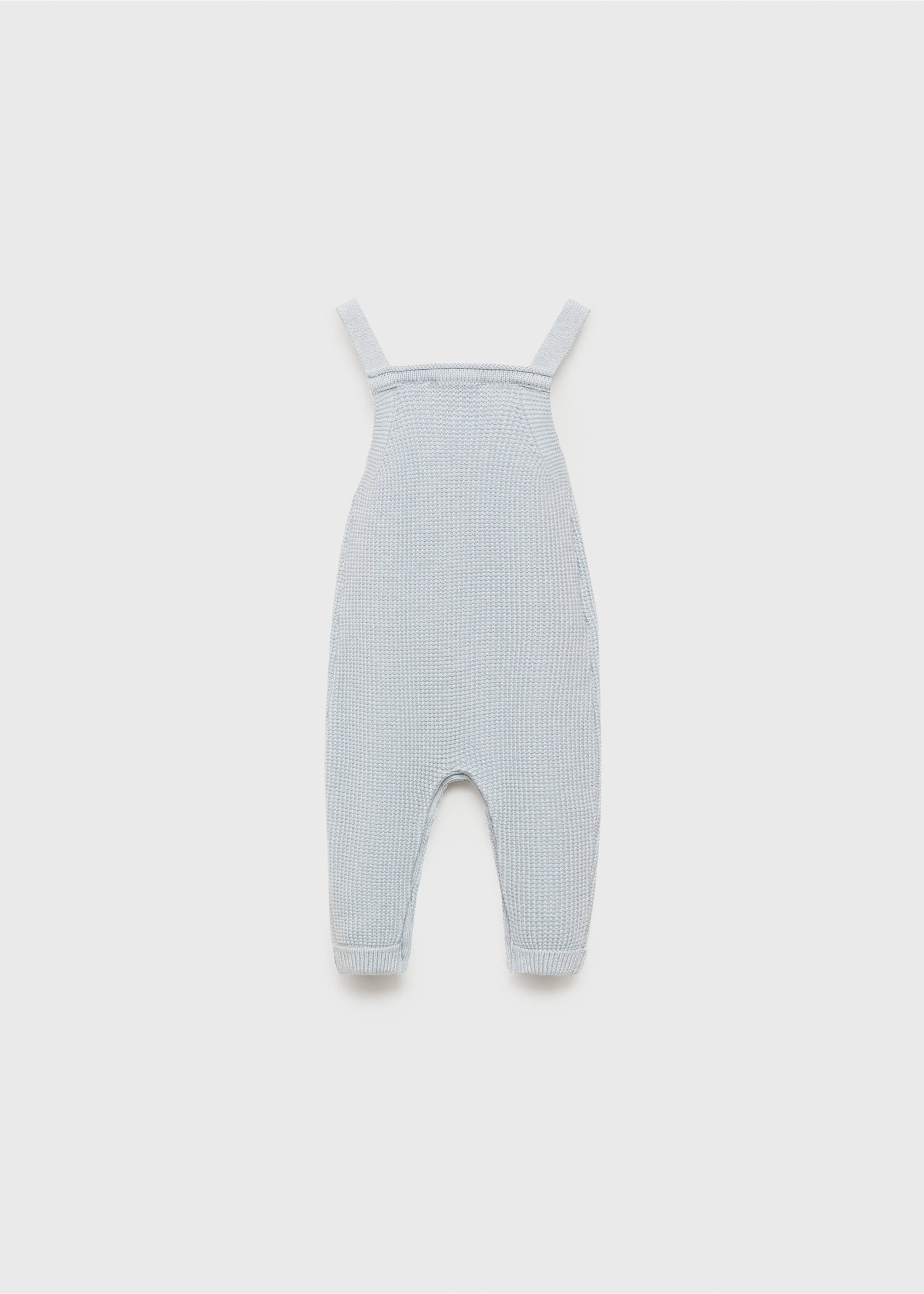 Long knitted dungarees - Reverse of the article, Sky Blue. Ref: 87044399-00.