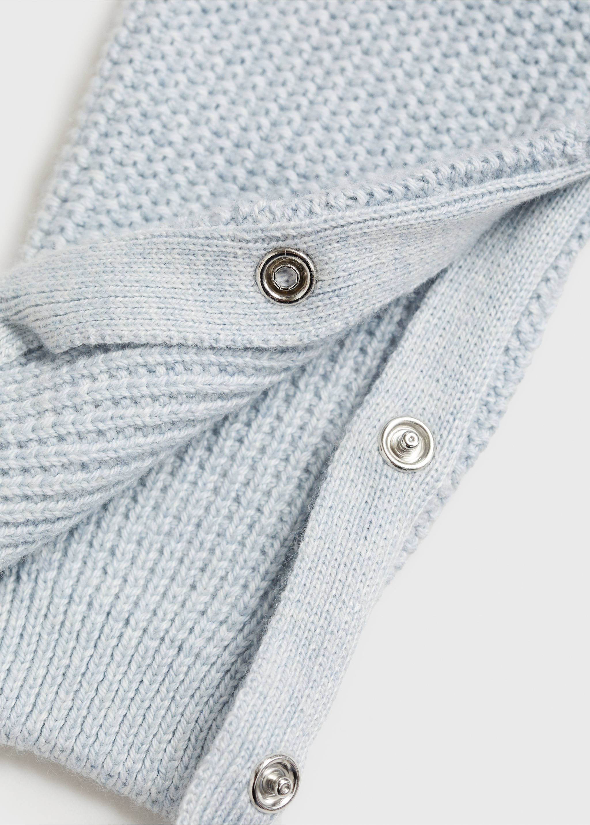Long knitted dungarees - Details of the article 0, Sky Blue. Ref: 87044399-00.