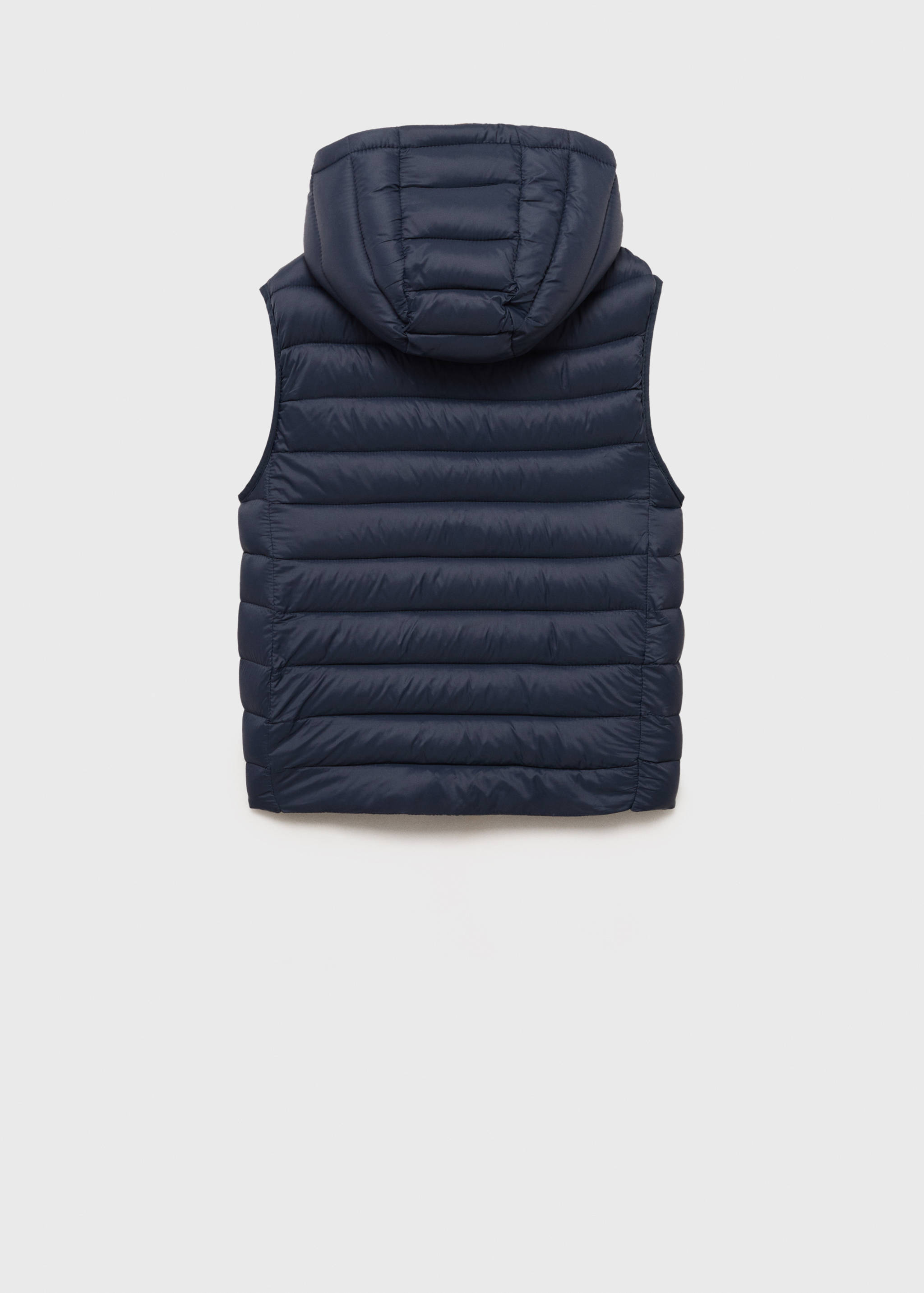 Quilted gilet with hood - Reverse of the article