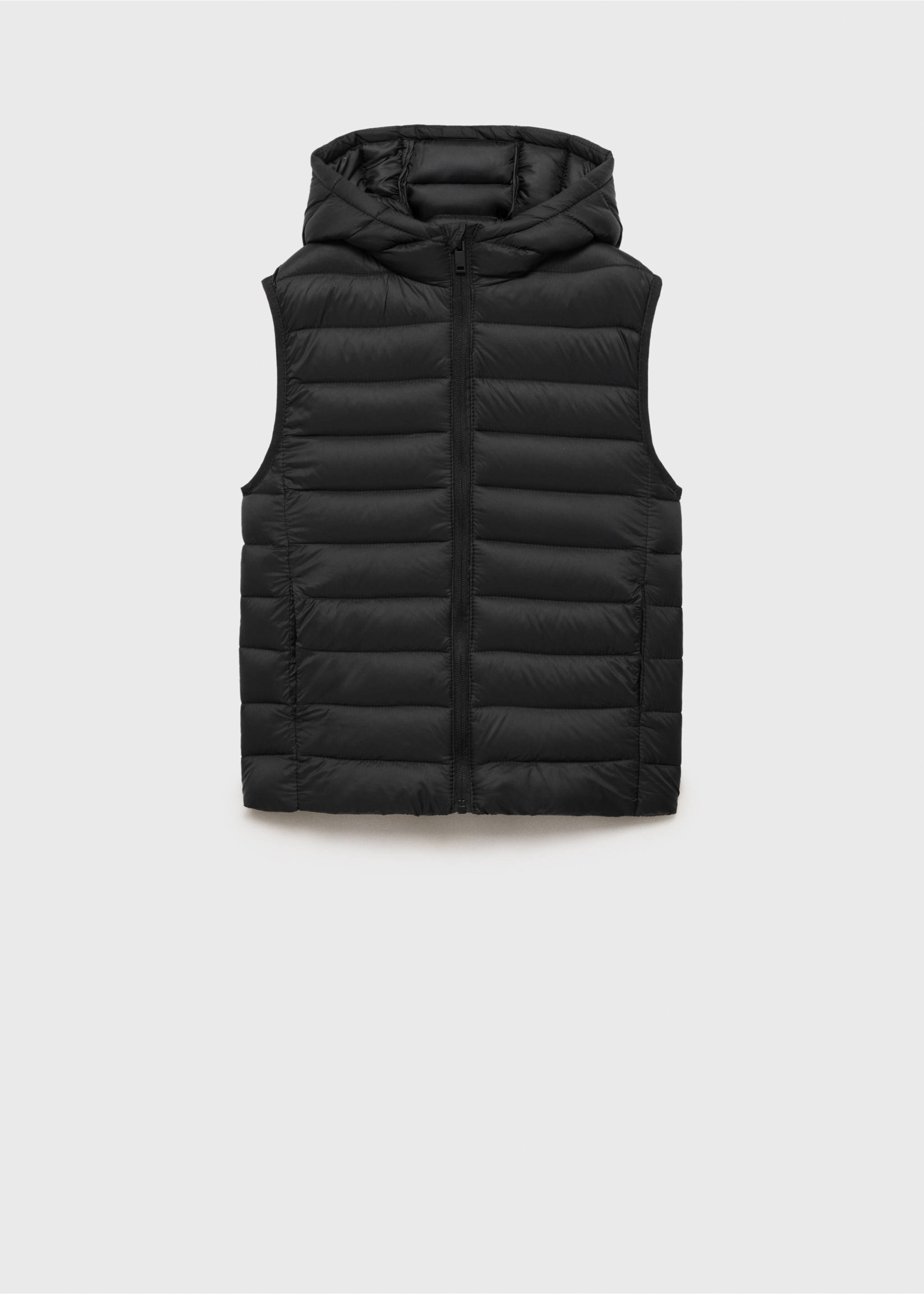 Gilet matelassé à capuche - Article sans modèle, Noir. Ref: 87044405-00.