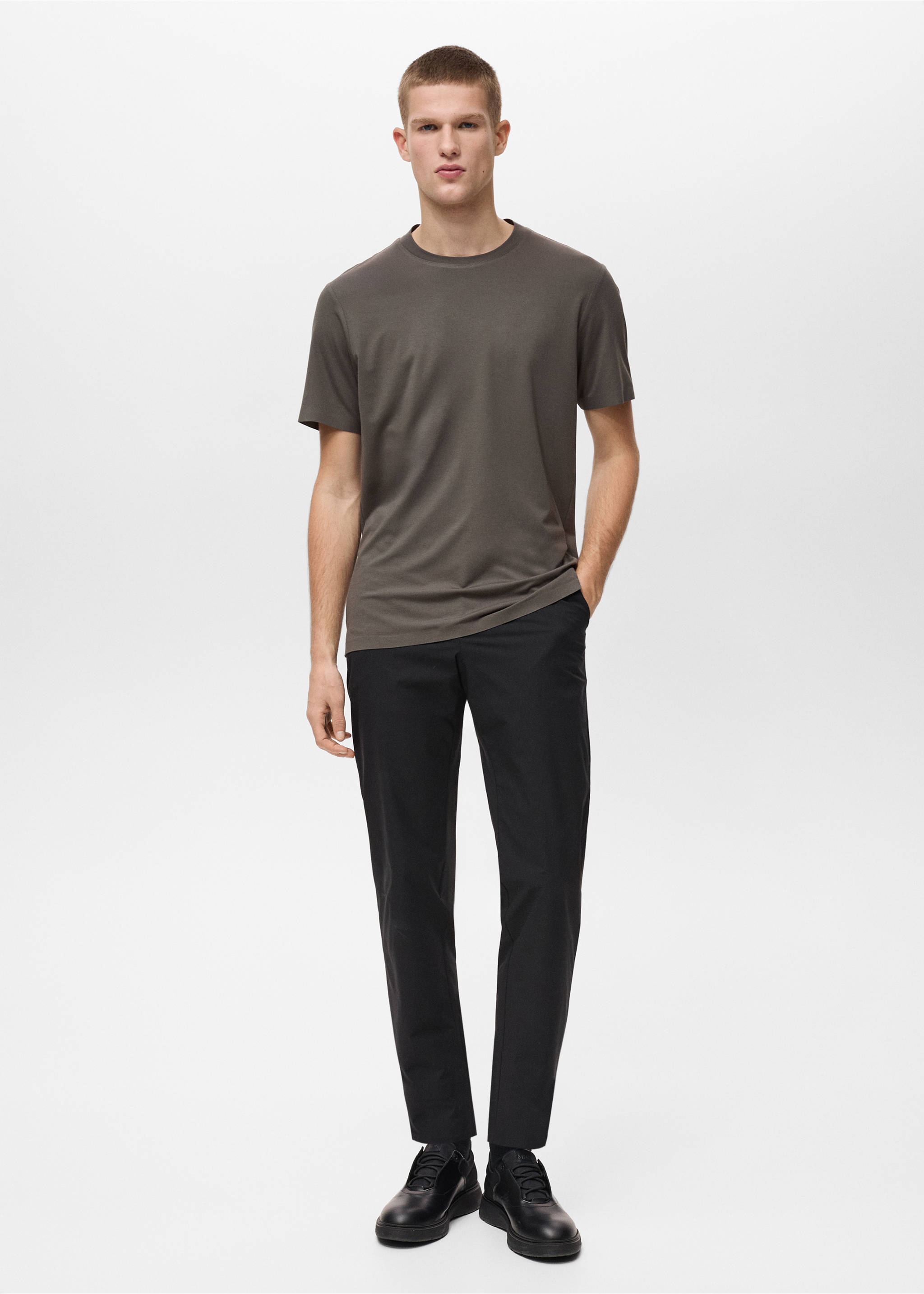 Slim fit T-shirt COOLMAX® - Allgemeine Ansicht, Mittelgrün. Ref: 87044406-00.