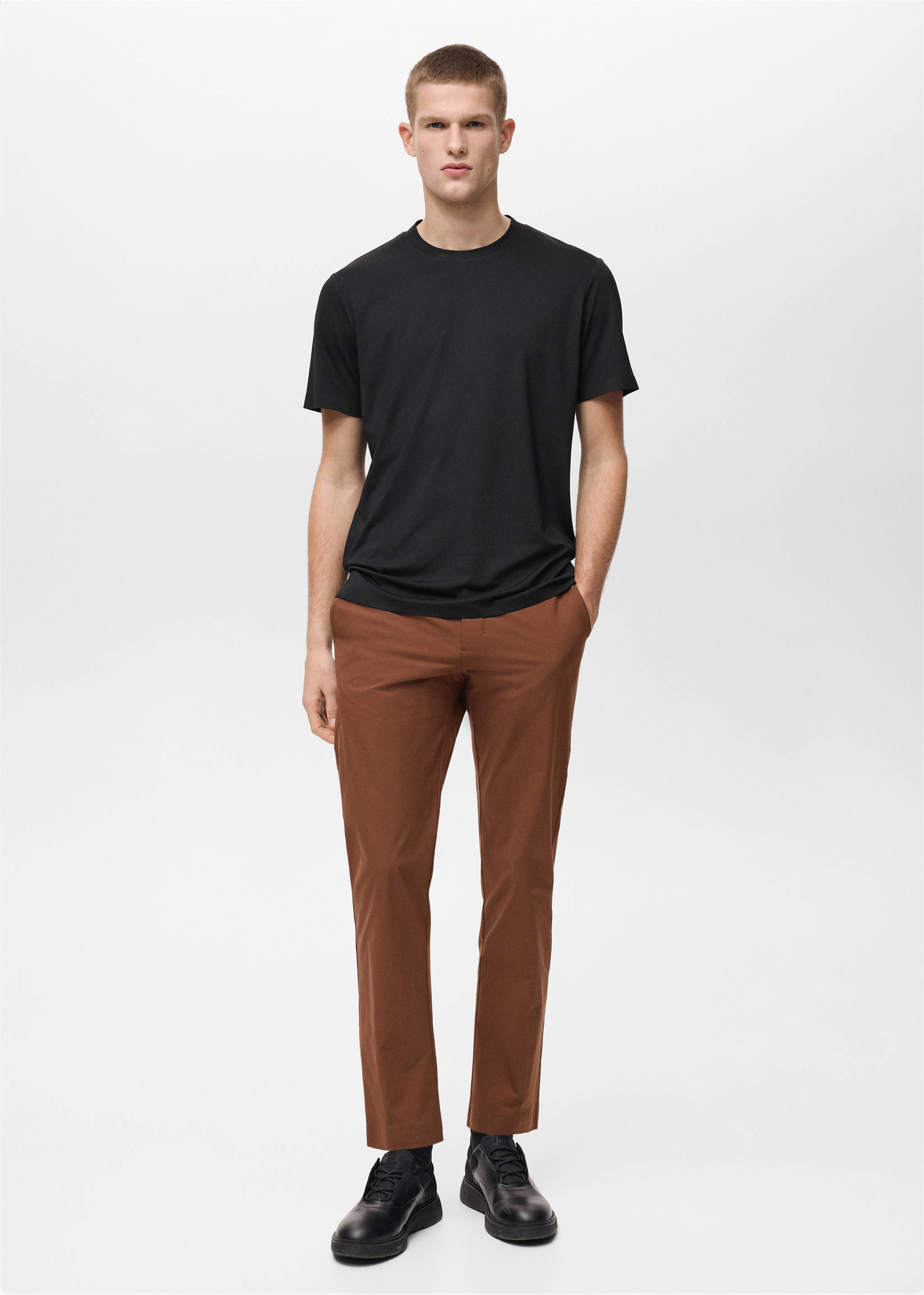 COOLMAX® slim fit T-shirt - General plane, Black. Ref: 87044406-00.