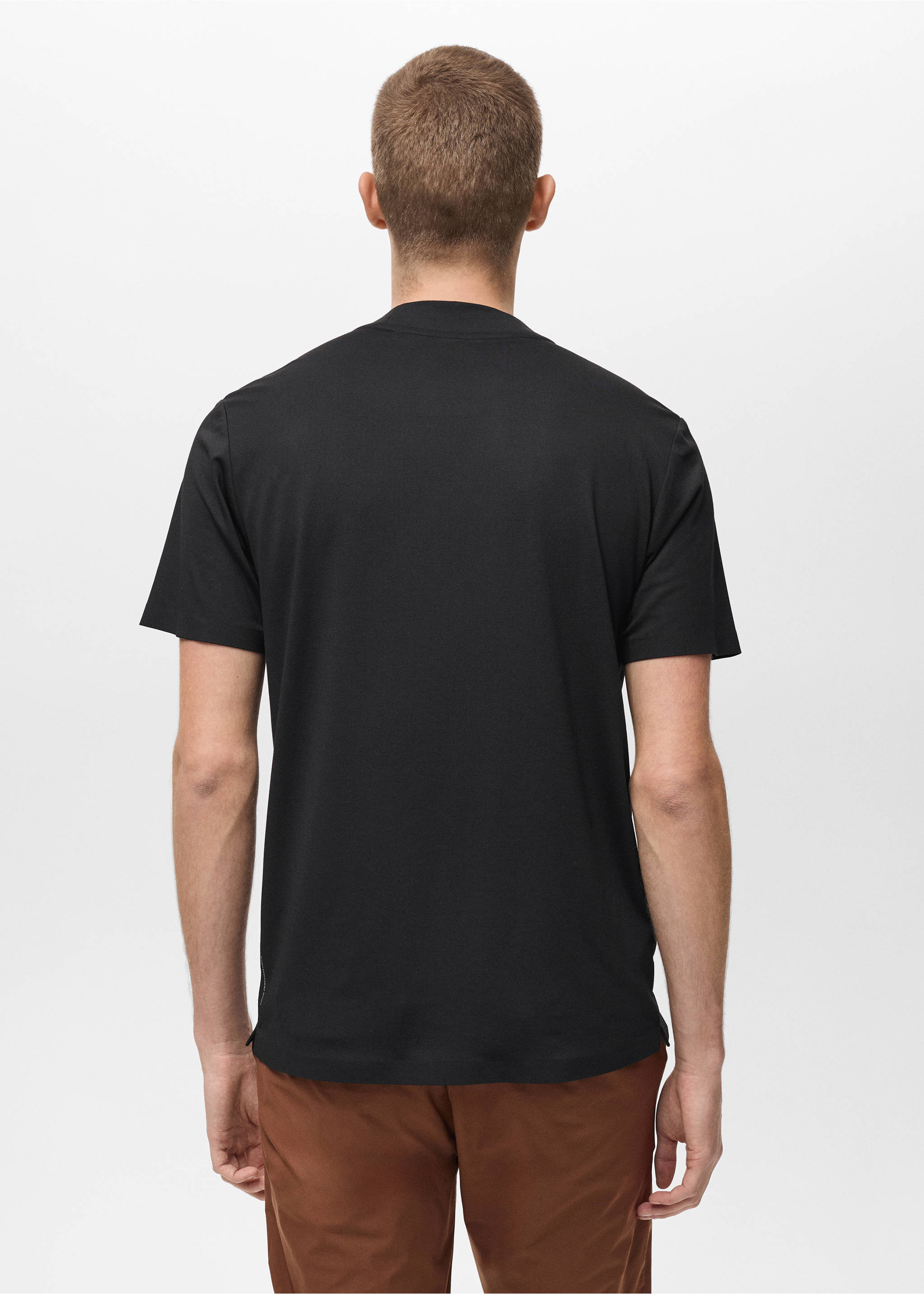 COOLMAX® slim fit T-shirt - Reverse of the article, Black. Ref: 87044406-00.