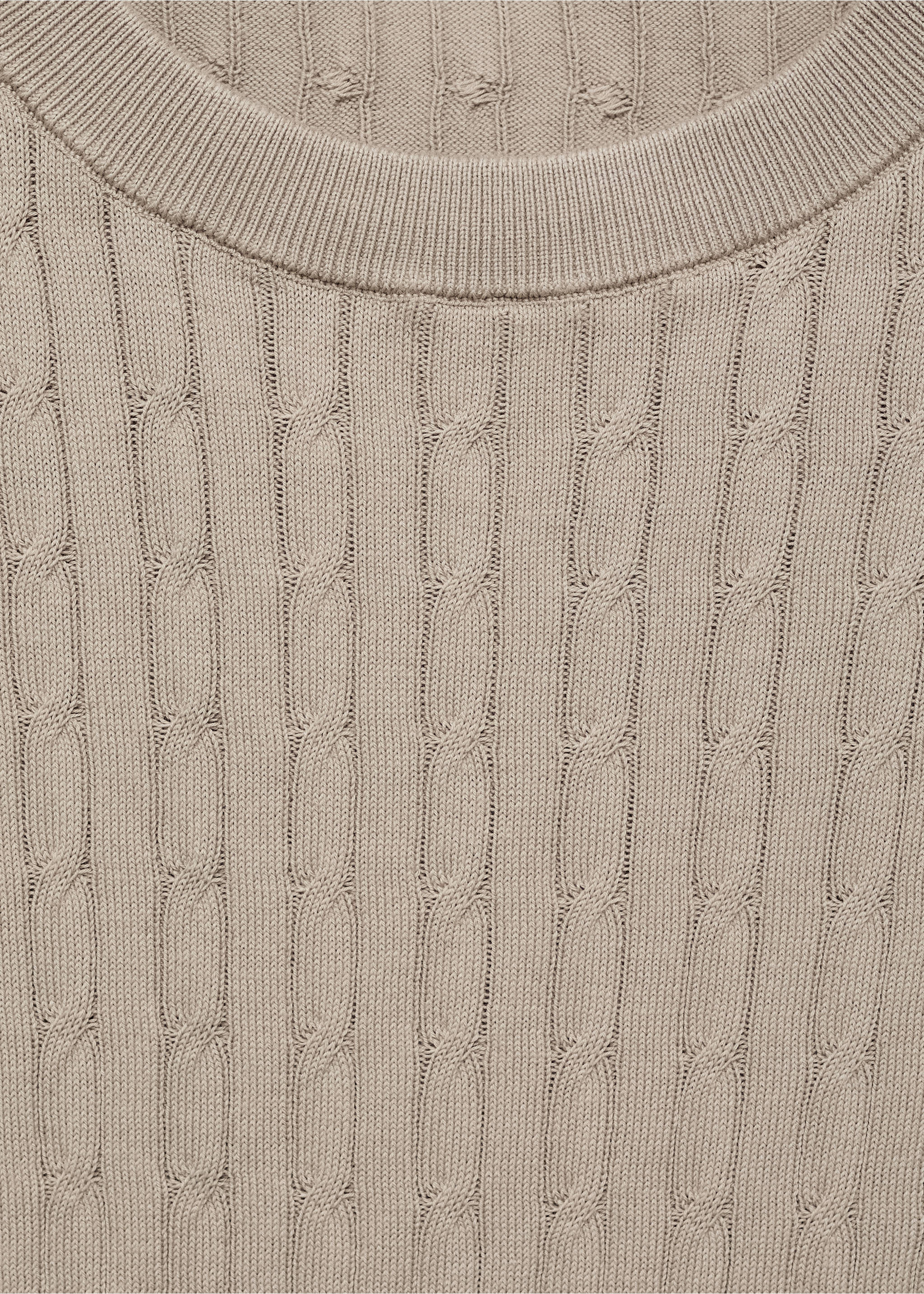 Fijngebreid kabel-T-shirt - Detail van het artikel 8, IJsgrijs. Ref: 87044411-00.