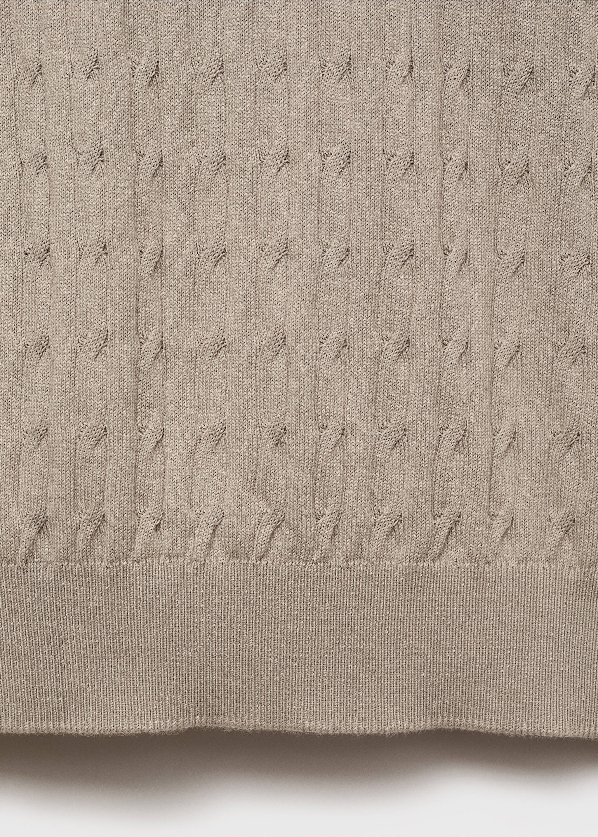 Fijngebreid kabel-T-shirt - Detail van het artikel 0, IJsgrijs. Ref: 87044411-00.