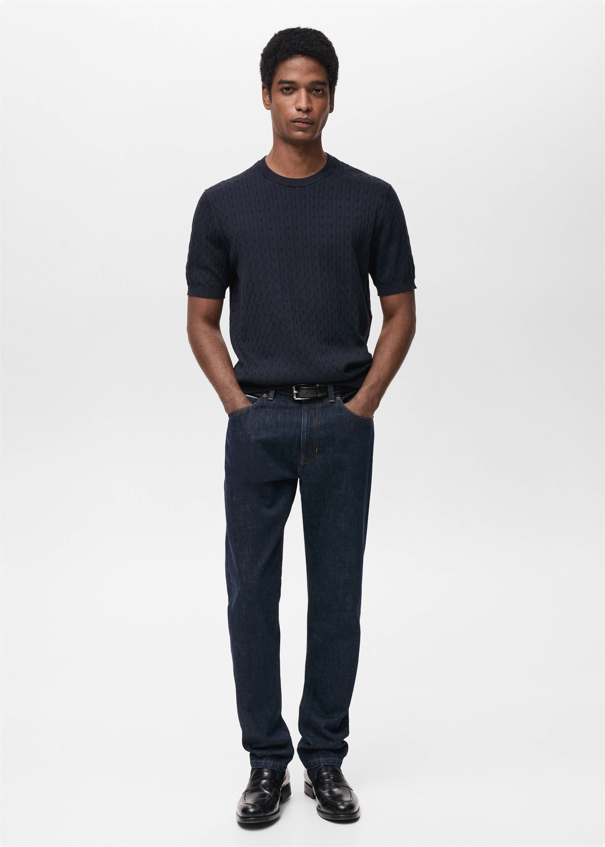 Feinstrickpullover mit Zopfmuster - Allgemeine Ansicht