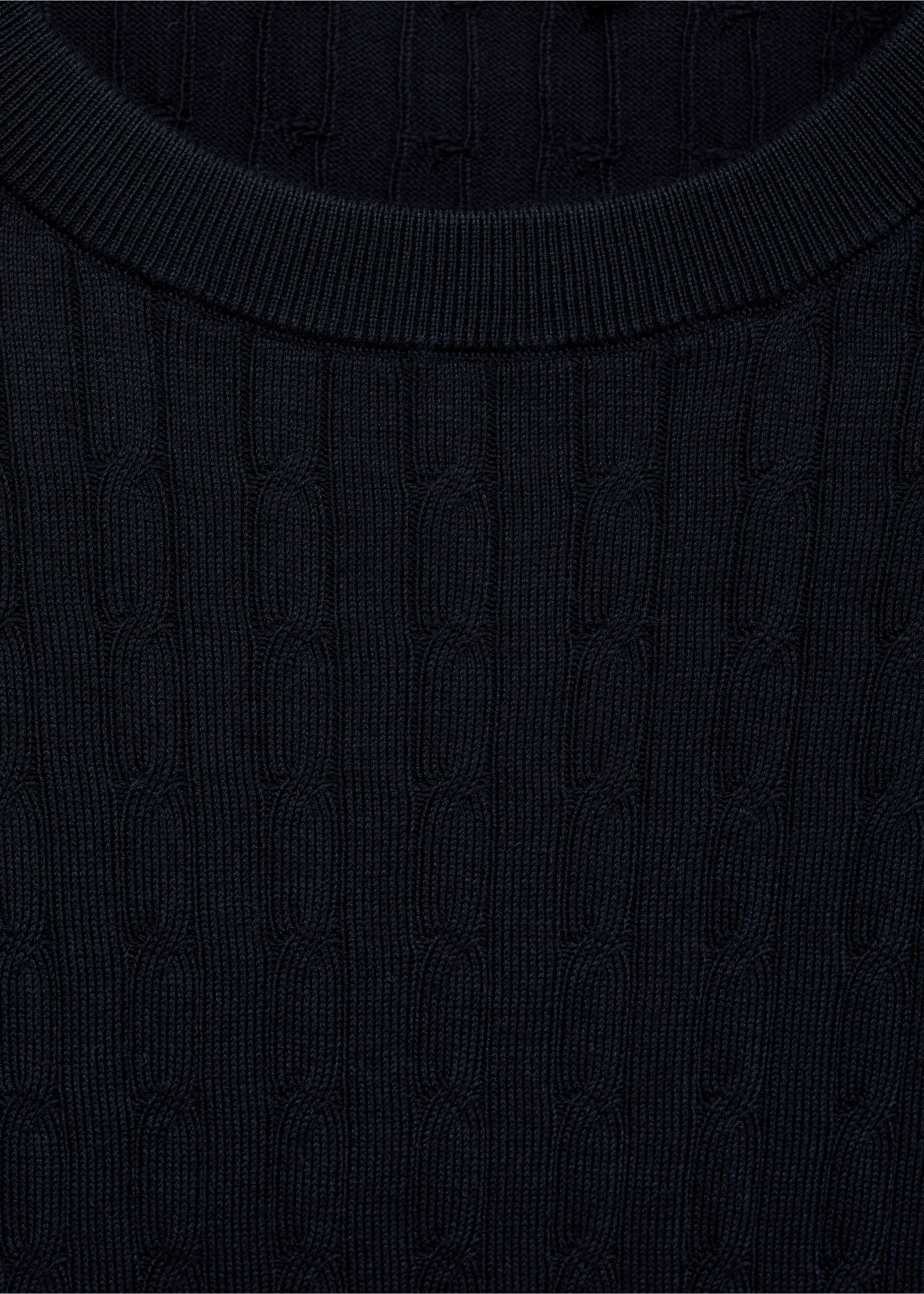 Braided fine-knit t-shirt - Details of the article 8, Night Blue. Ref: 87044411-00.