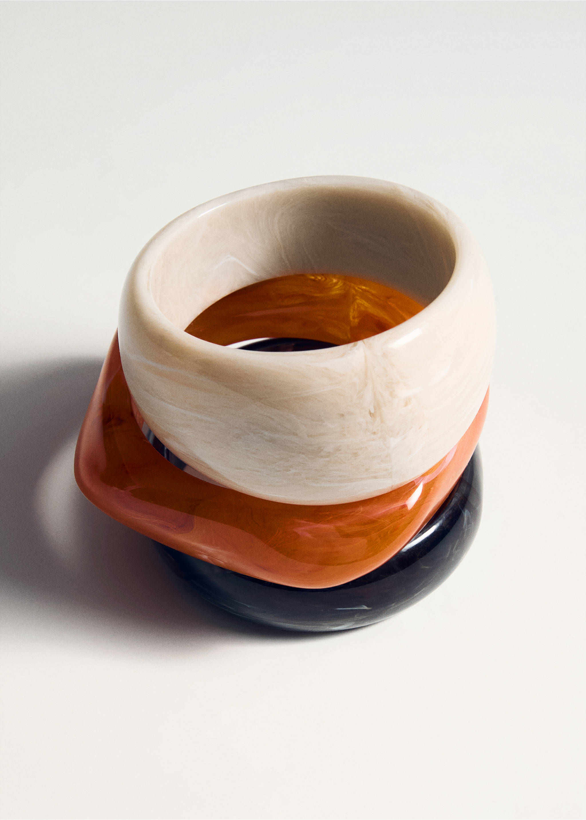 Set of 3 combined bracelets - Details of the article 5, Orange. Ref: 87044413-00.