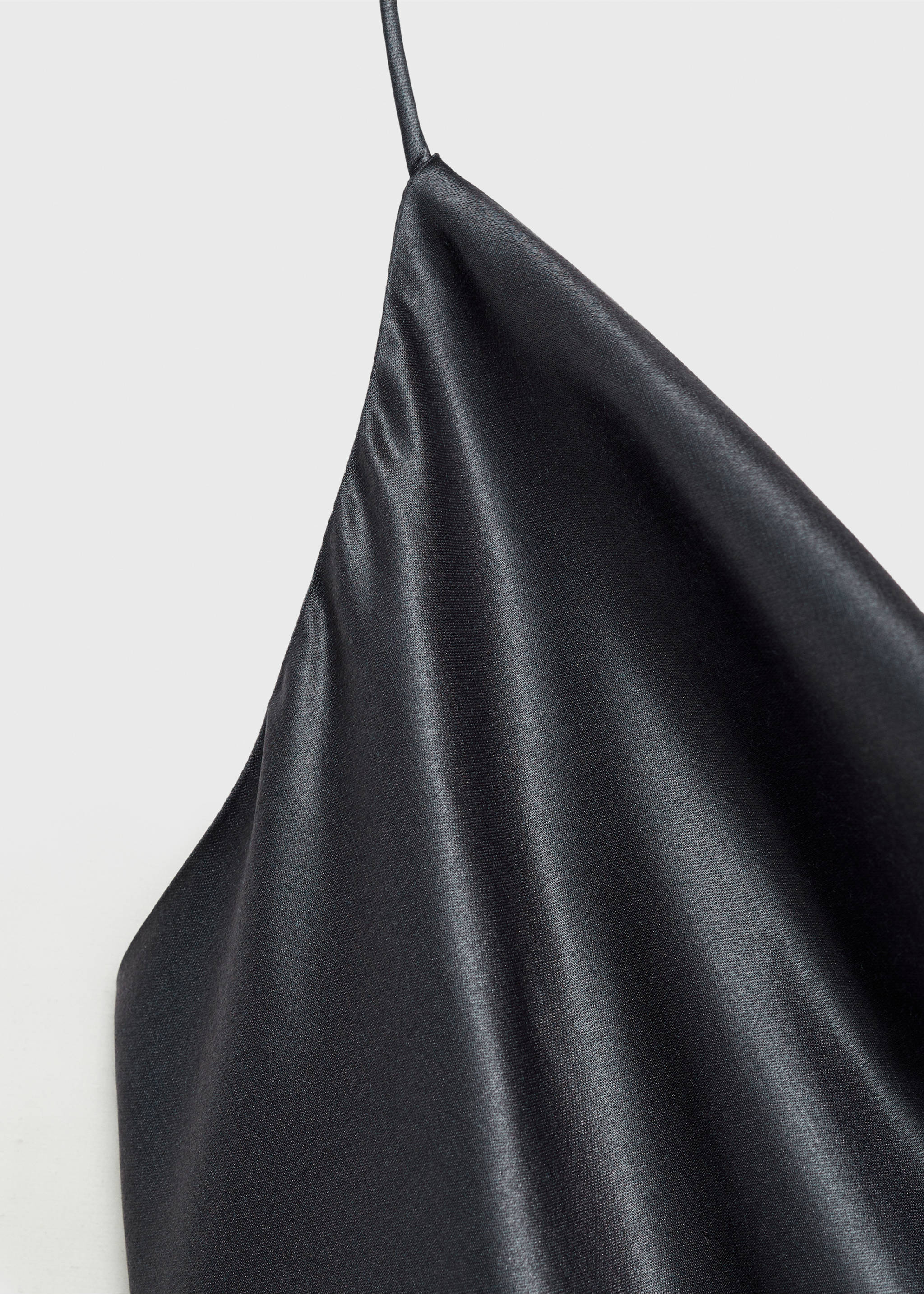 Robe soie encolure drapée - Détail de l'article 8, Gris anthracite. Ref: 87044419-00.