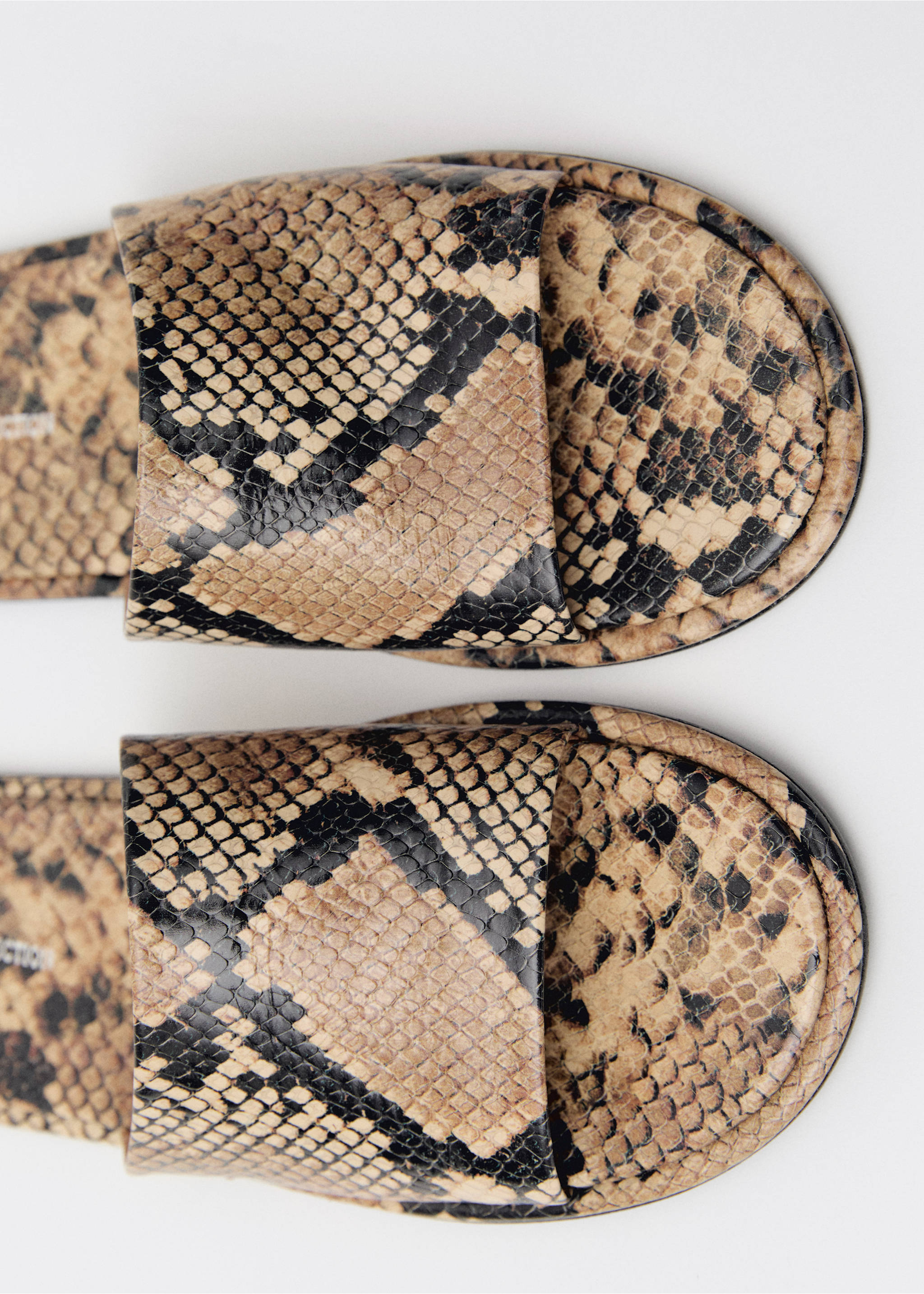 Animal-print leather sandals - Details of the article 2, Beige. Ref: 87044423-00.