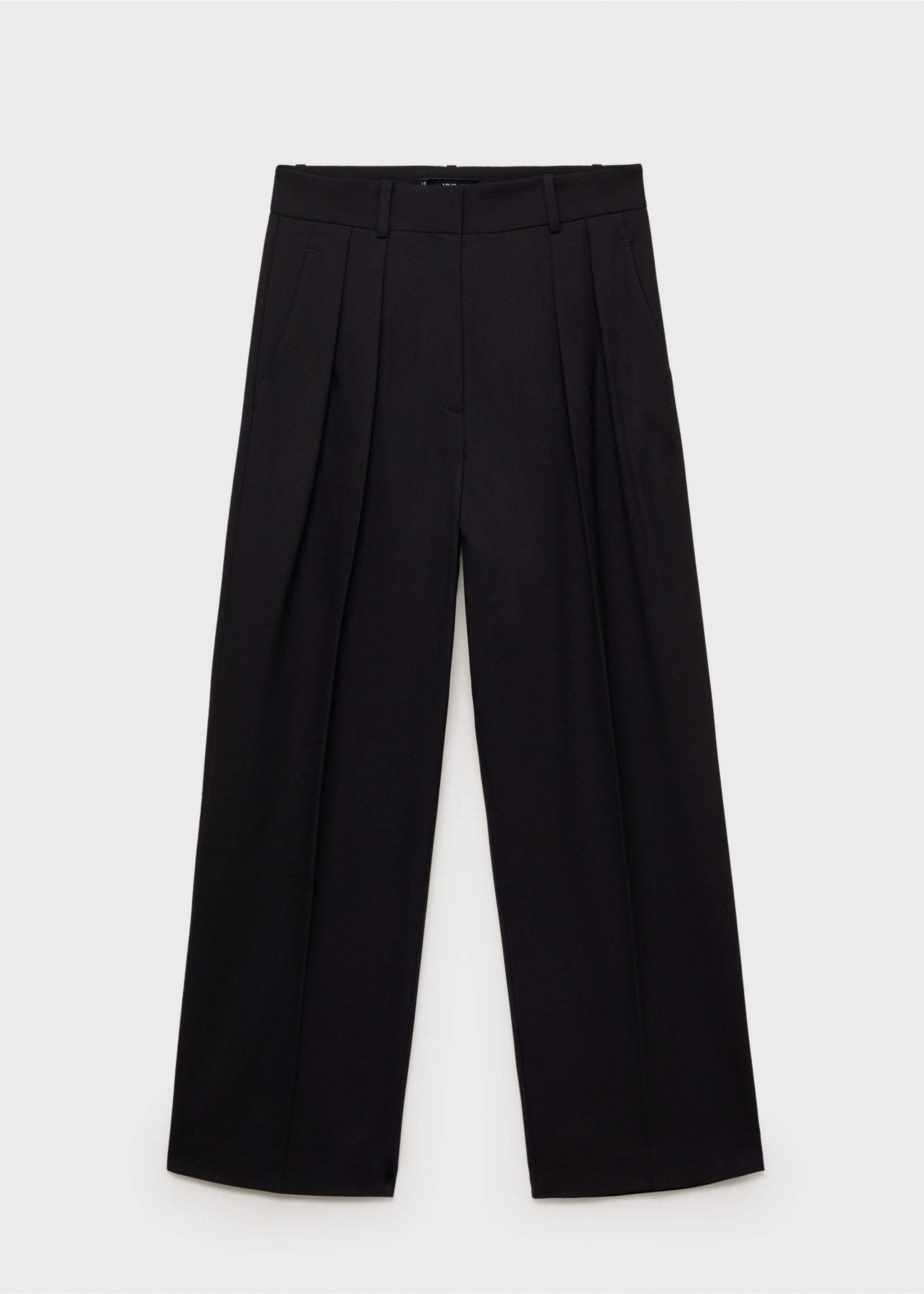 Wide leg pleated trousers - Article without model, Black. Ref: 87044424-00.