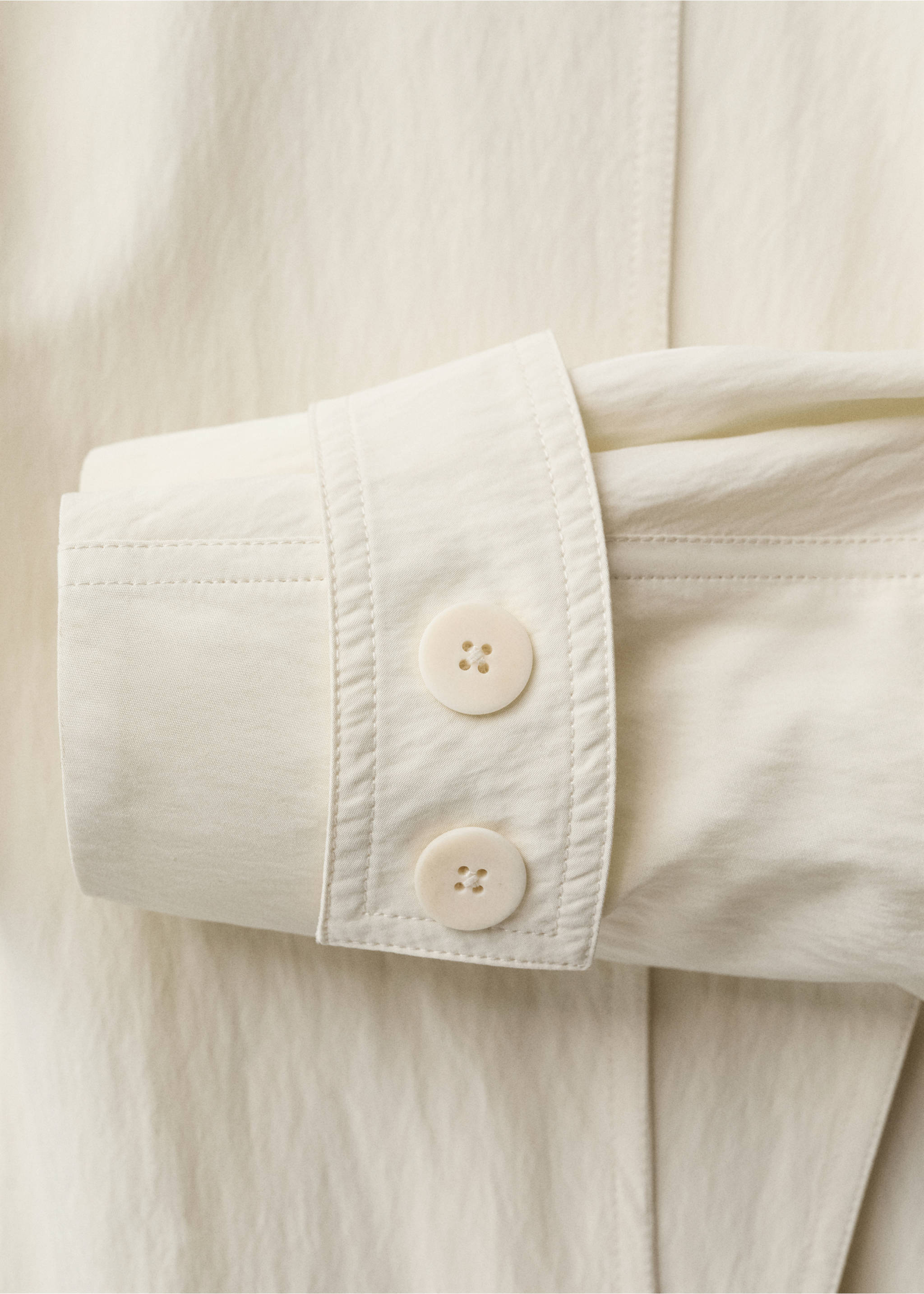 Oversized trenchcoat met revers - Detail van het artikel 0, Ecru. Ref: 87044425-00.