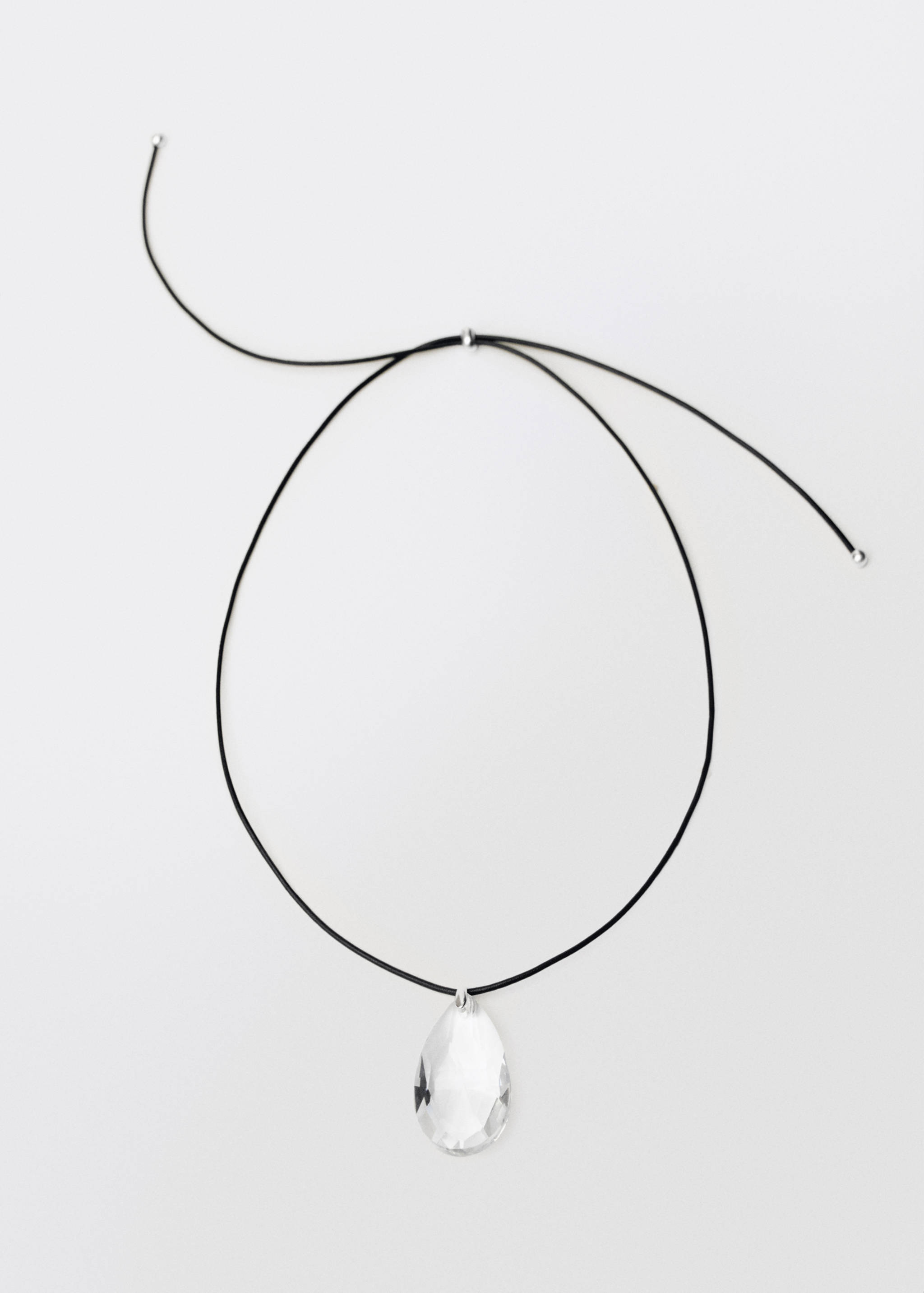 Colier din piele cu pandantiv din sticlă - Articol fără model