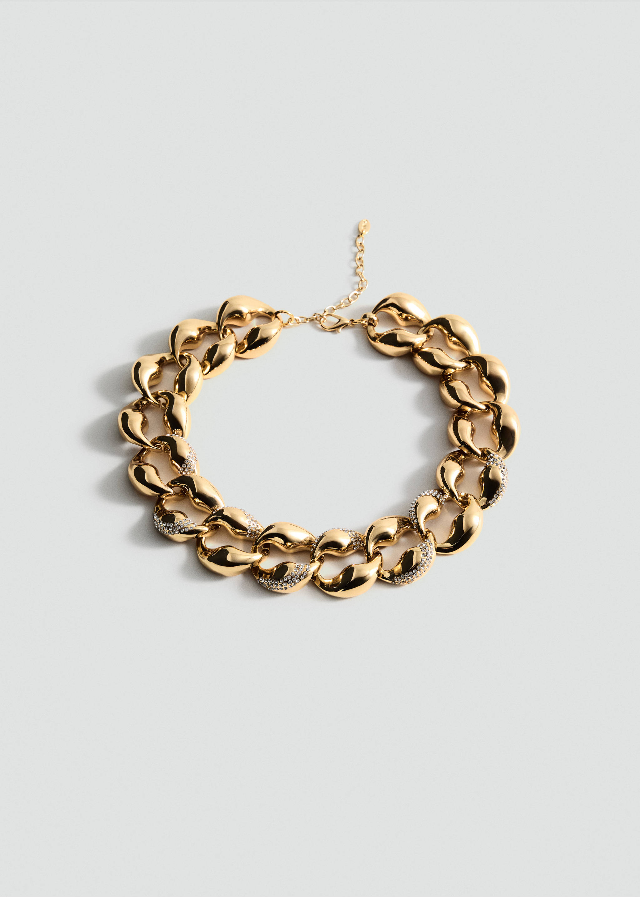 Pendant with rhinestone links - Article without model, Gold. Ref: 87044427-00.