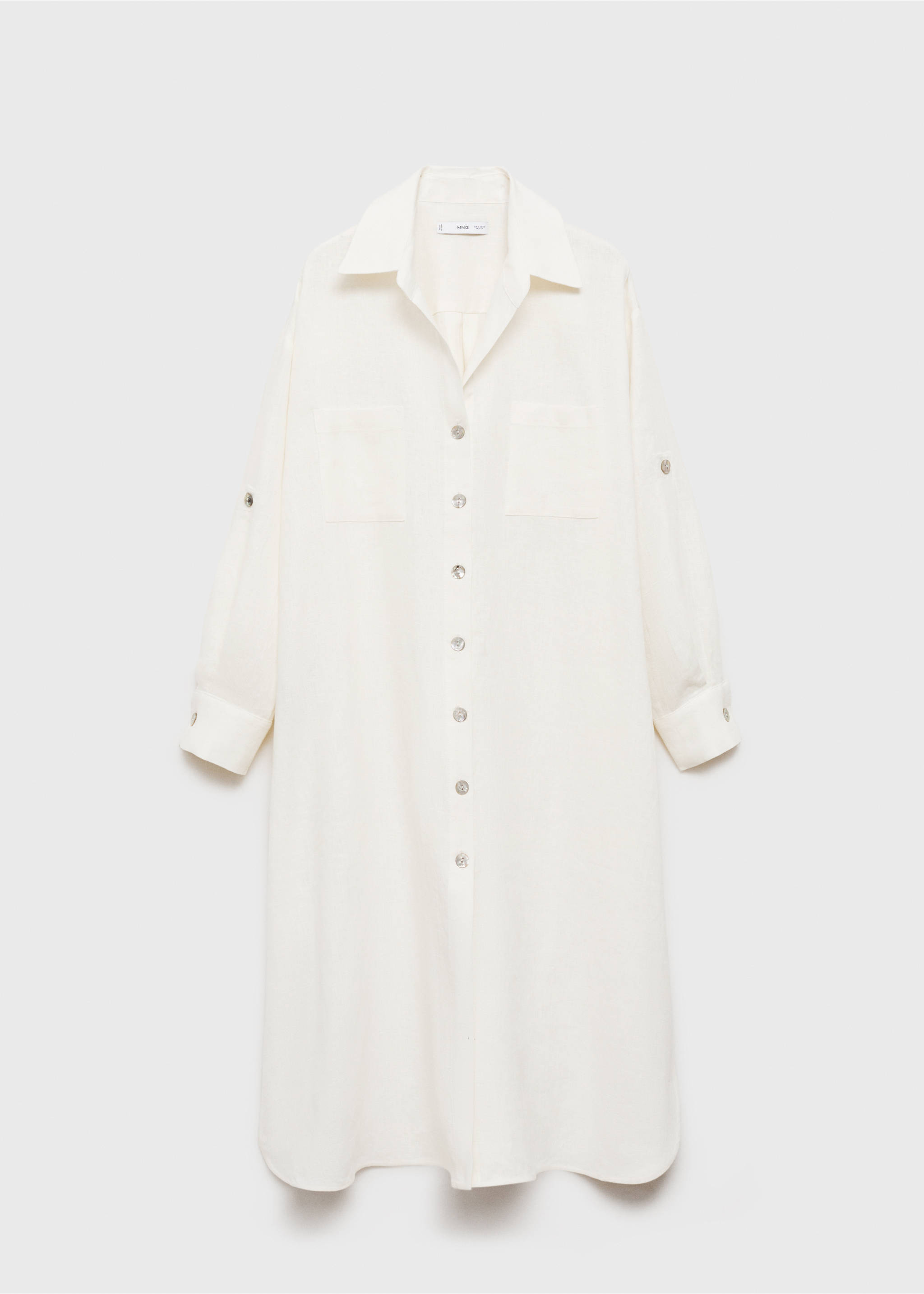 Linen long shirt - Article without model, Vanilla. Ref: 87044780-00.