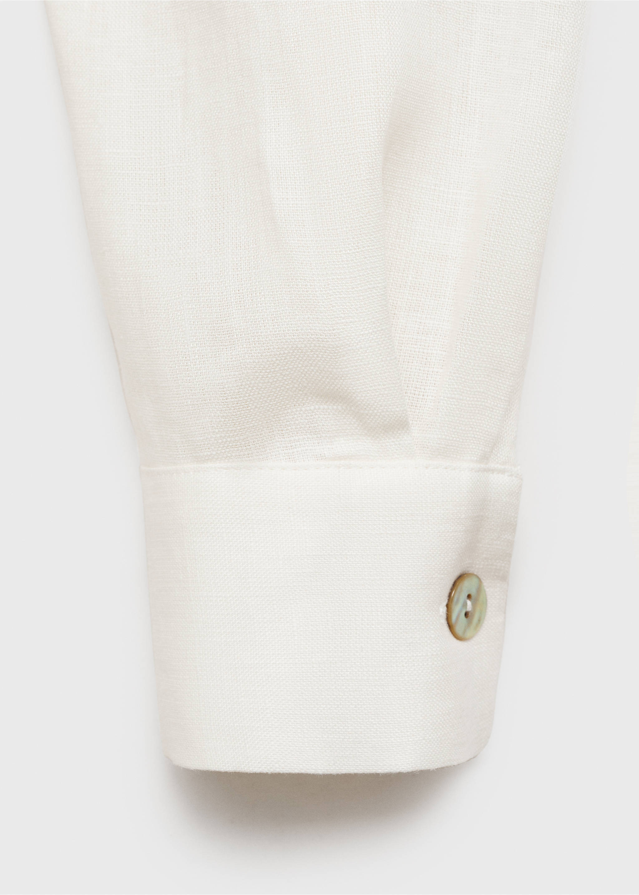 Linen long shirt - Details of the article 0, Vanilla. Ref: 87044780-00.
