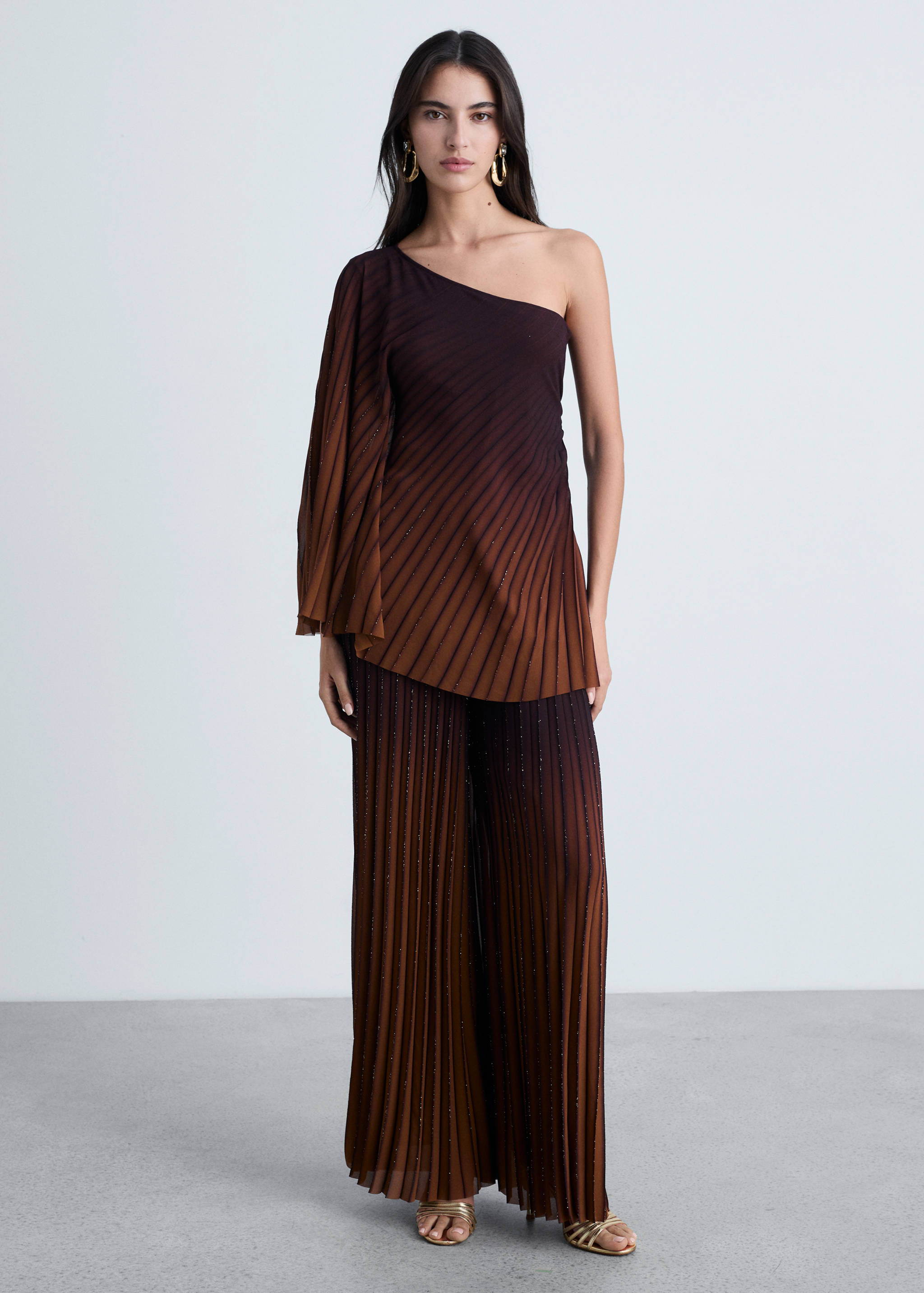 Asymmetrical pleated blouse - General plane