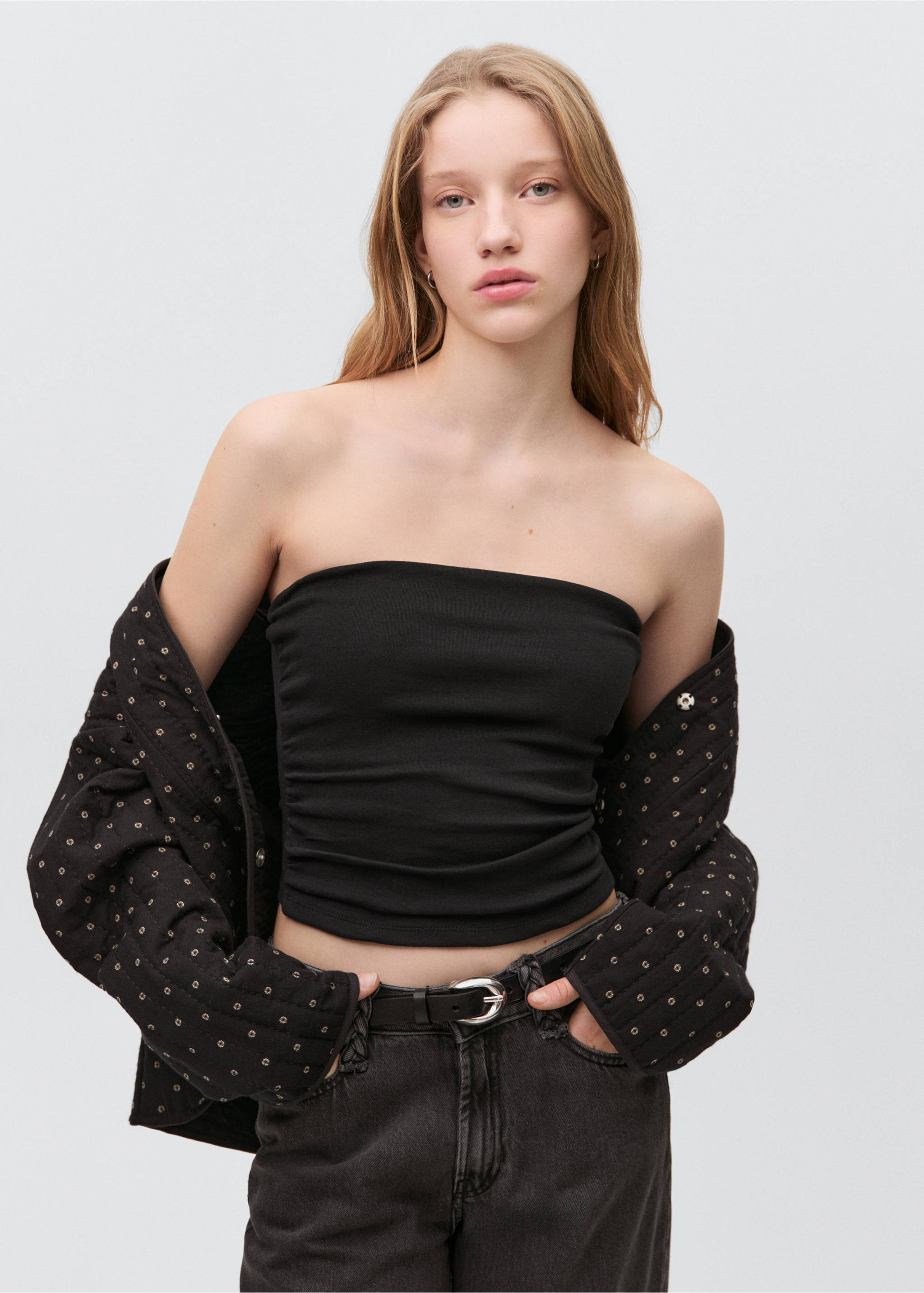 Ponte bandeau top - Medium plane, Black. Ref: 87044784-00.
