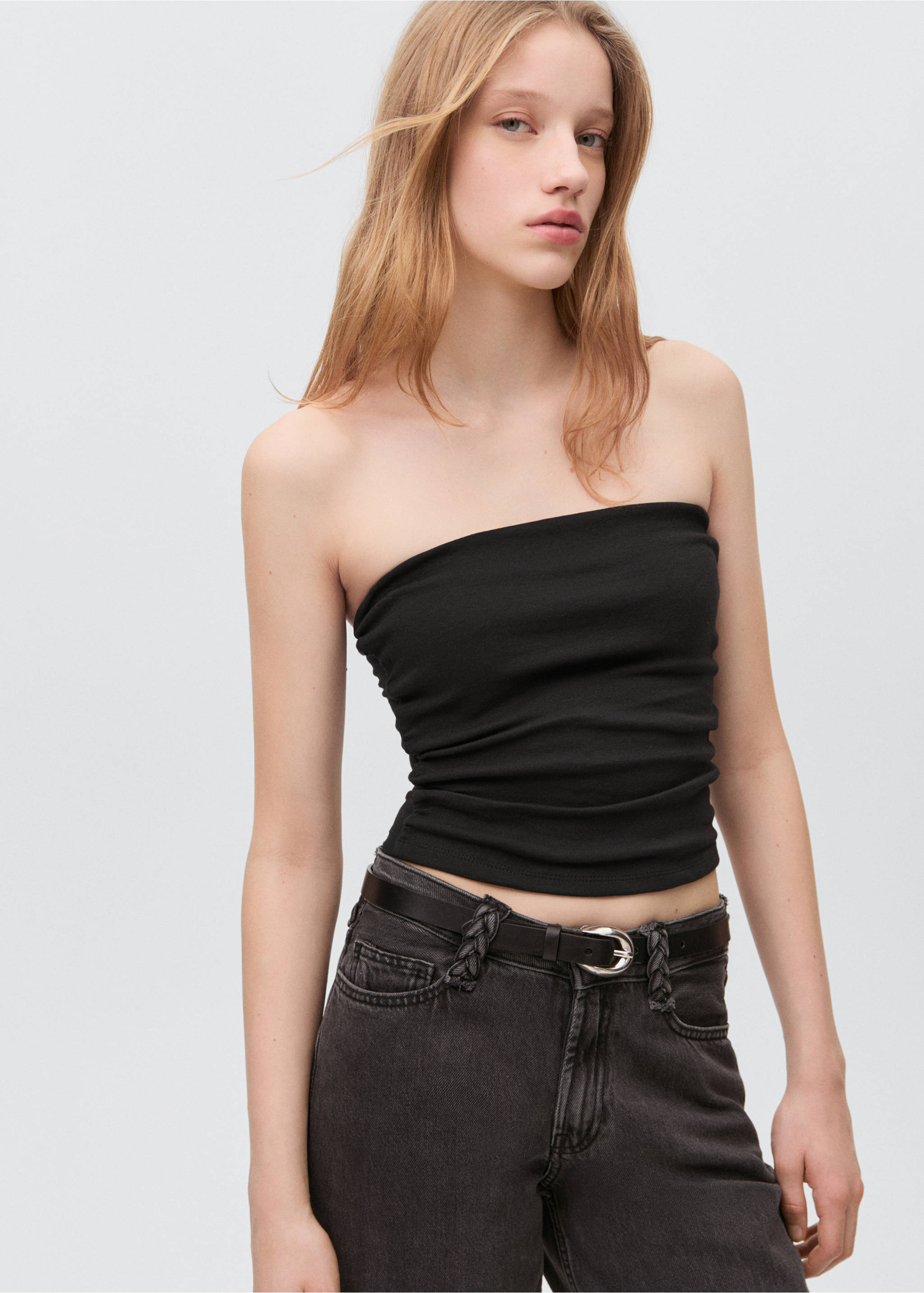 Ponte bandeau top - Details of the article 4, Black. Ref: 87044784-00.