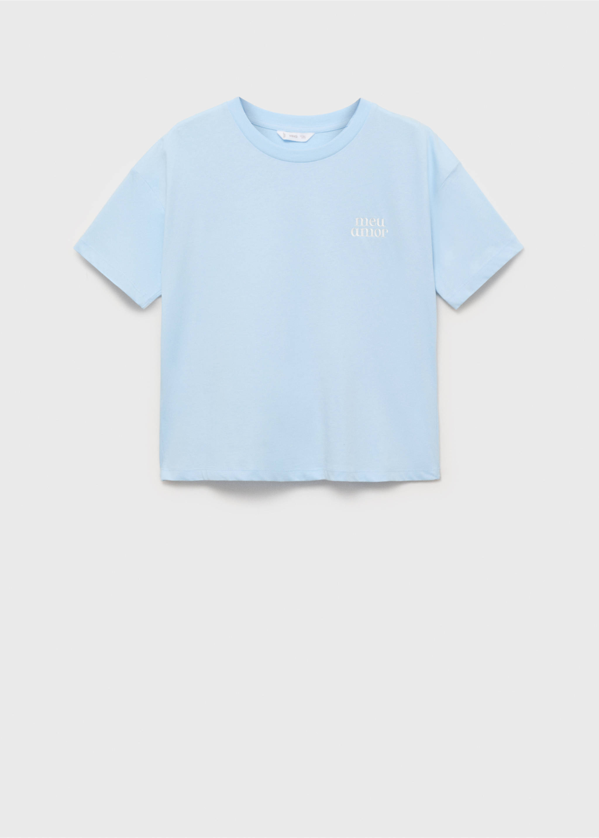 Message cotton T-shirt - Article without model, Blue. Ref: 87044785-00.