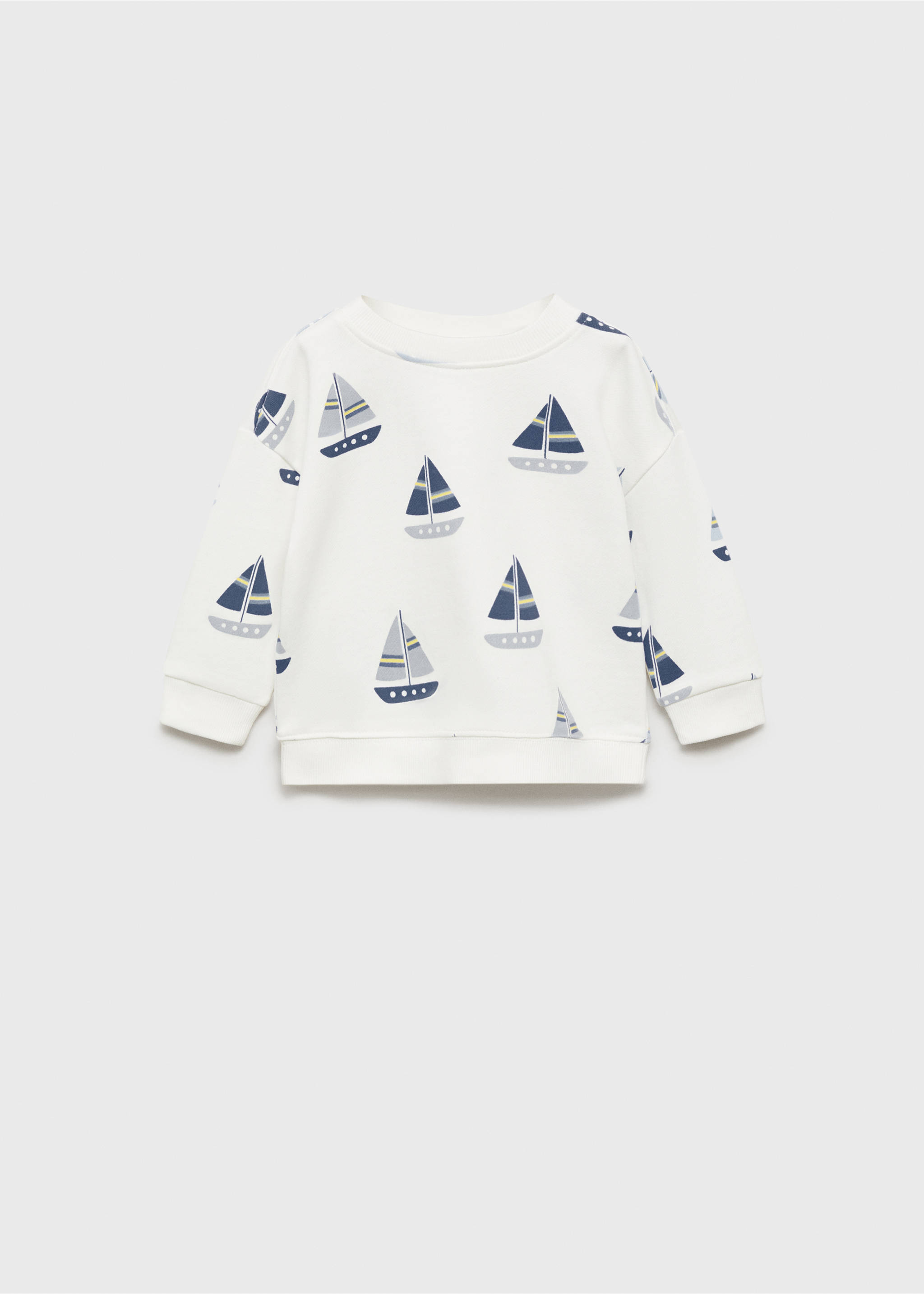 Dessuadora cotó estampada - Article sense model, Blanc trencat. Ref: 87044788-00.