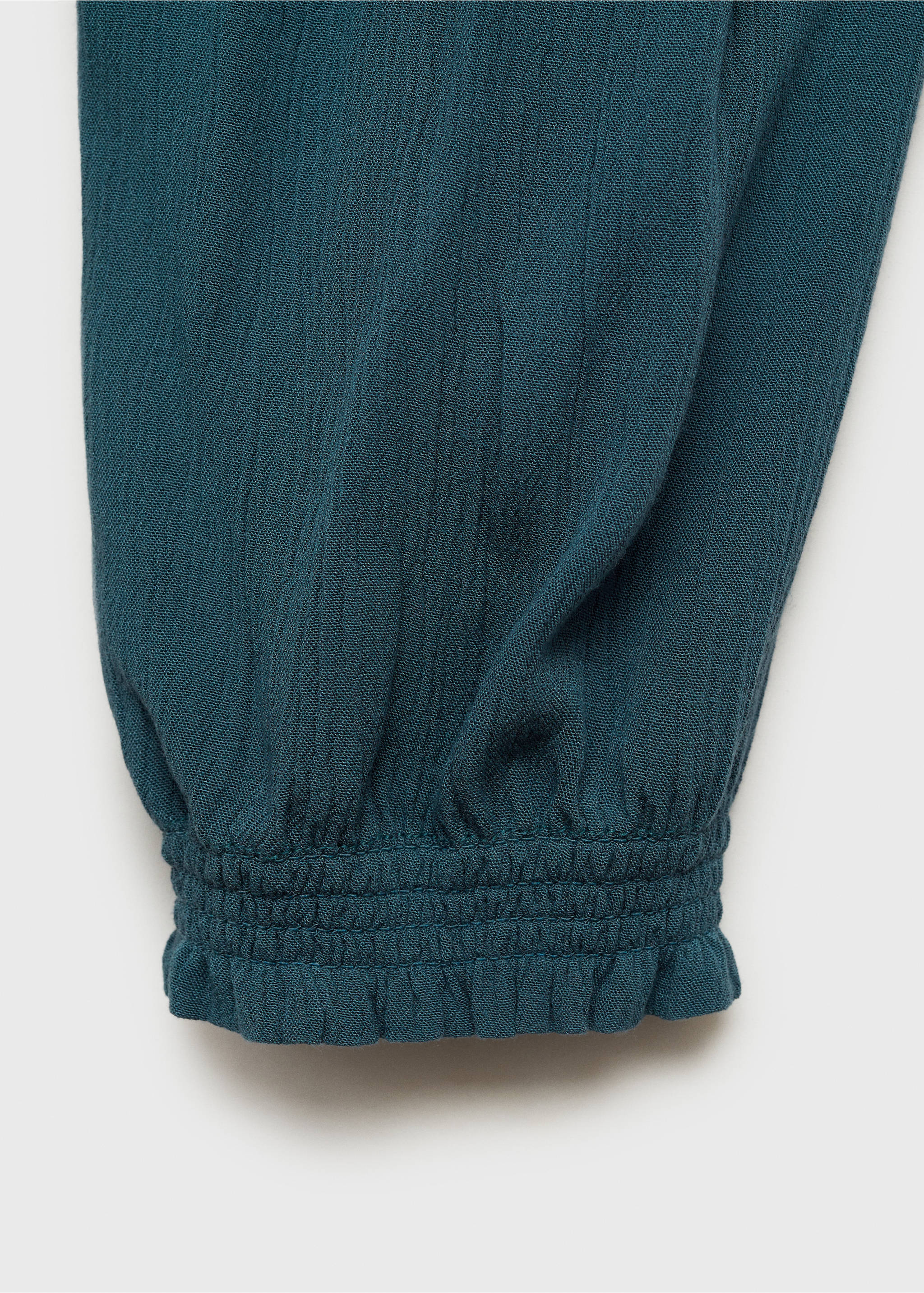 Ruched neck blouse - Details of the article 0, Petrol Blue. Ref: 87044789-00.