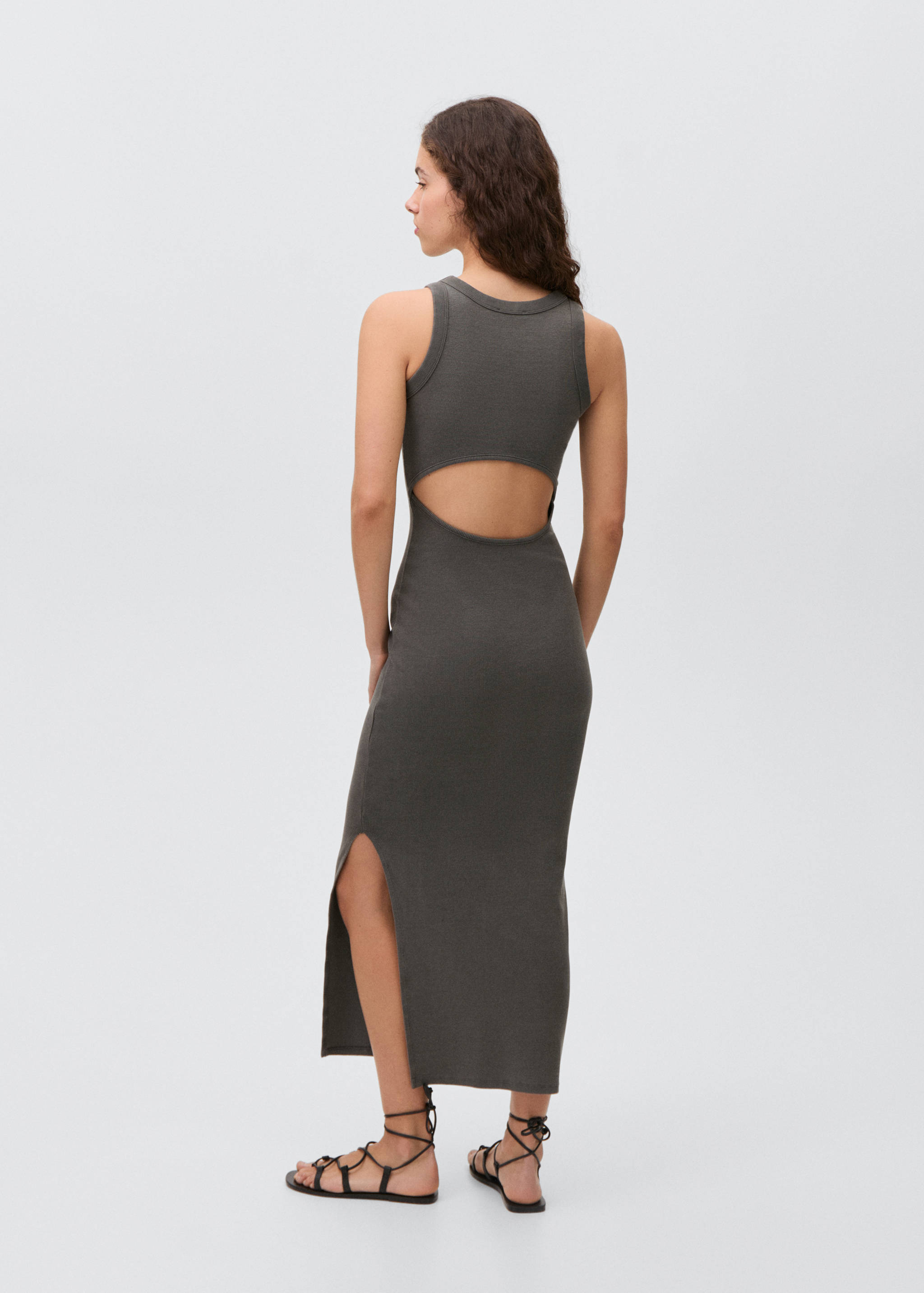 Vestido largo abertura espalda - Reverso del artículo