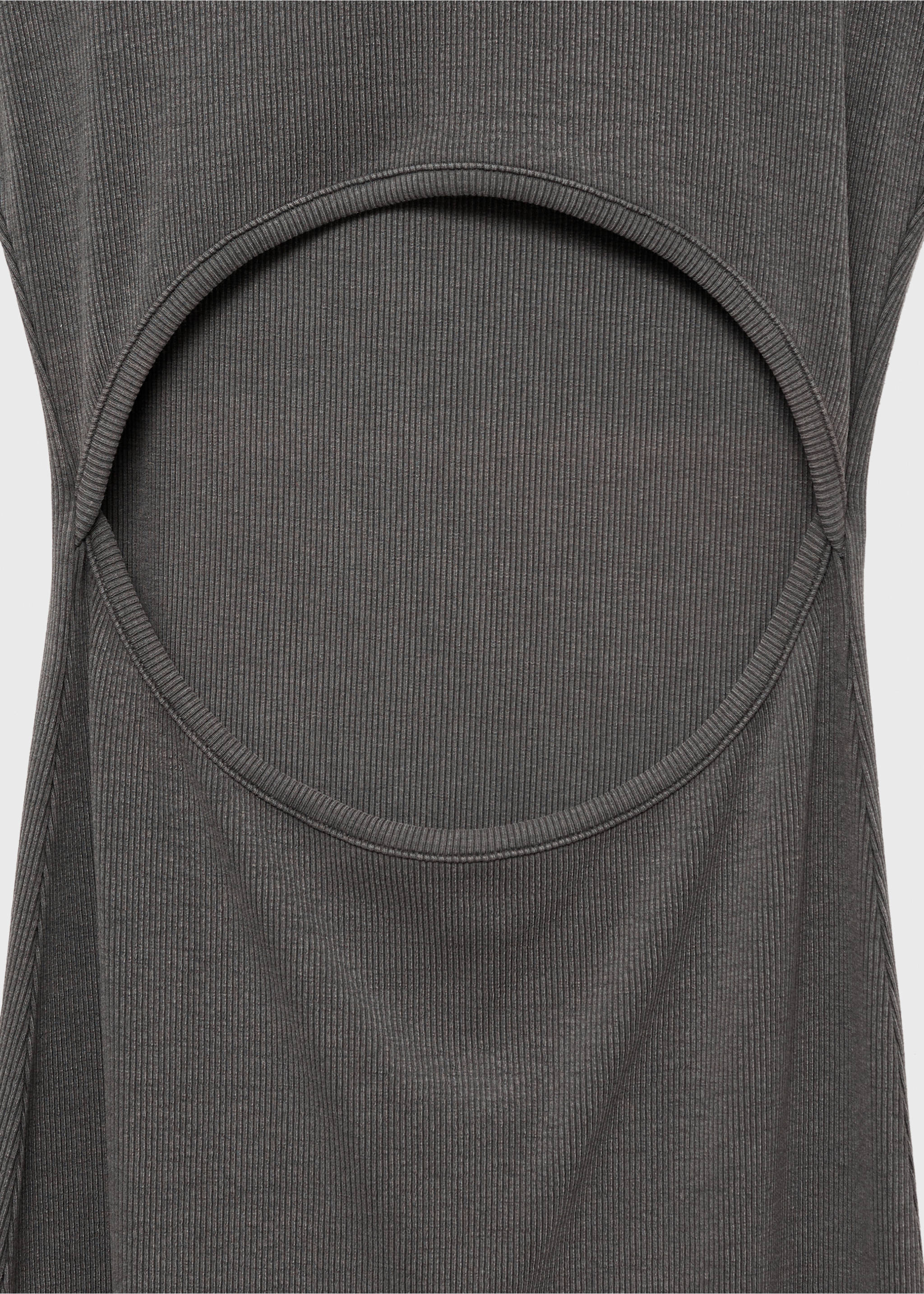 Long back slit dress - Details of the article 8, Charcoal. Ref: 87044790-00.