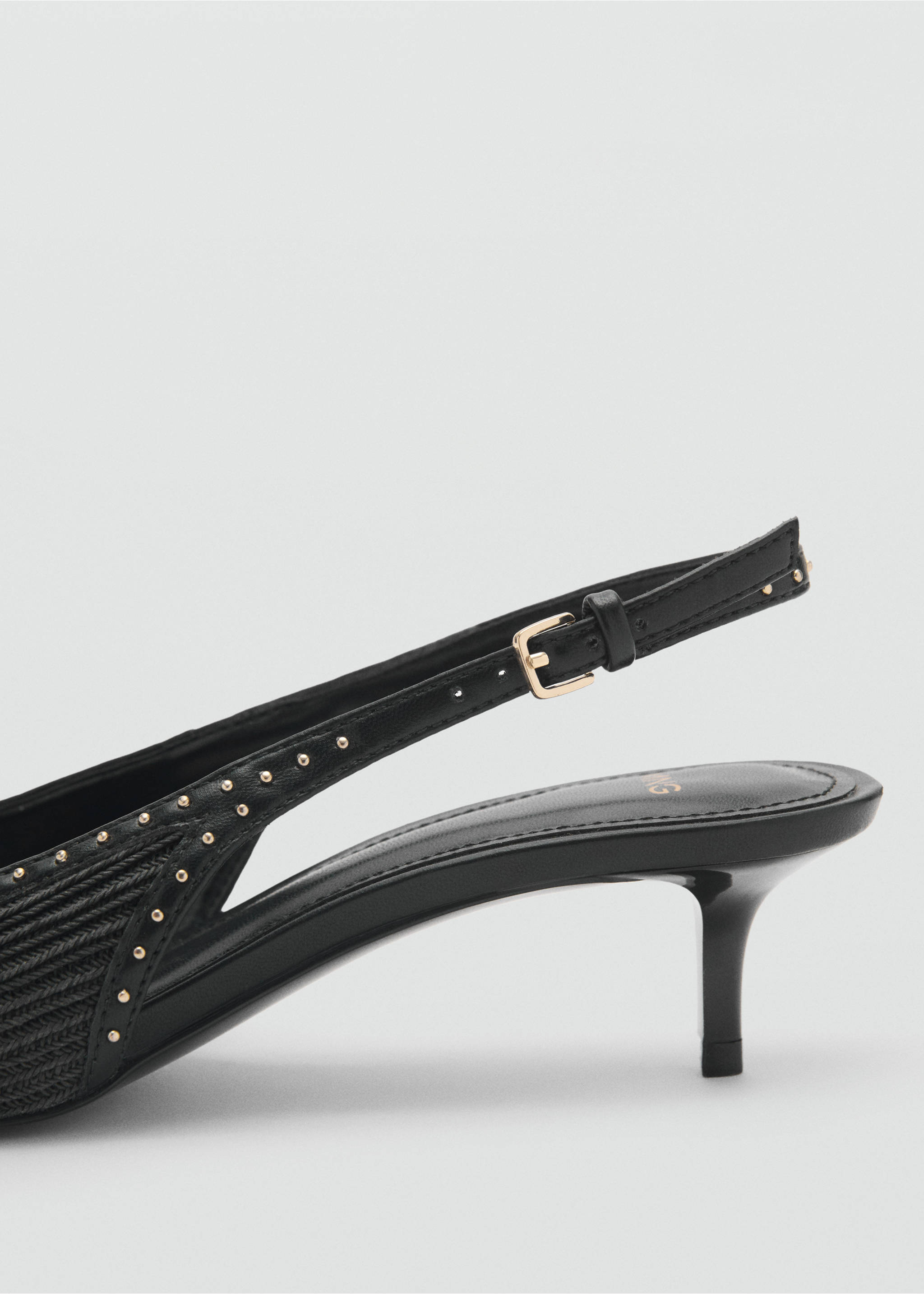 Kitten-Heels aus Naturfaser - Detail des Artikels 1, Schwarz. Ref: 87044798-00.