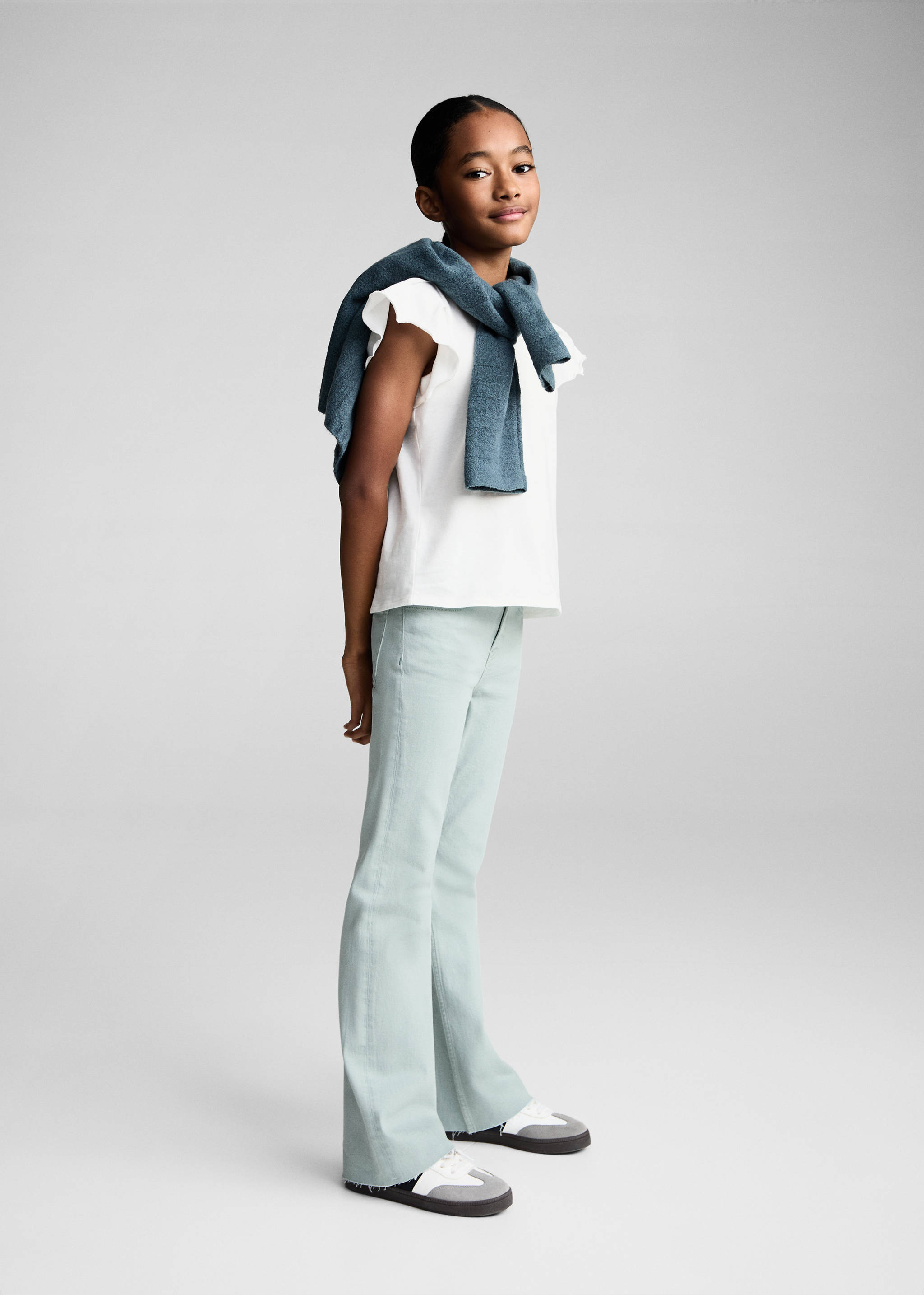 Samarreta volants màniga curta - Pla general, Blanc trencat. Ref: 87044800-00.