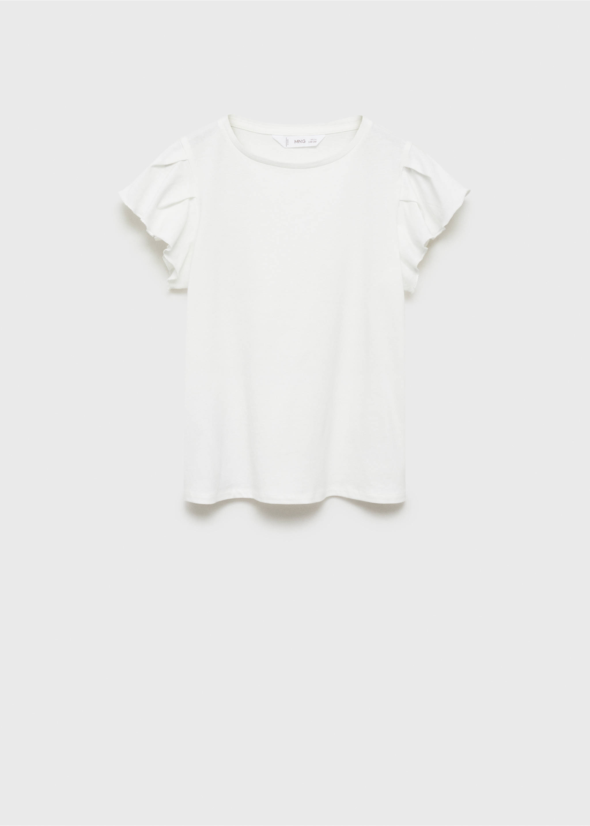 Short-sleeved ruffle t-shirt - Article without model, Off White. Ref: 87044800-00.